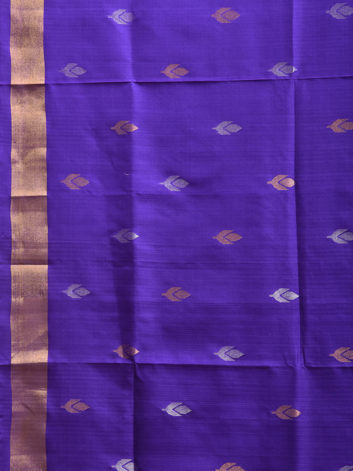 Dark Blue Uppada Silk Handloom Saree with Floral and Birds Pallu Design u2490