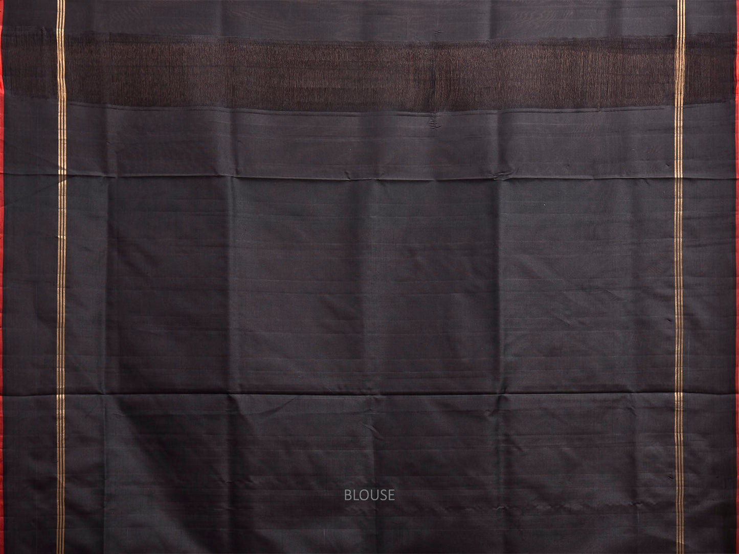 Black Uppada Silk Handloom Plain Saree with Small Zari Border Design u2503