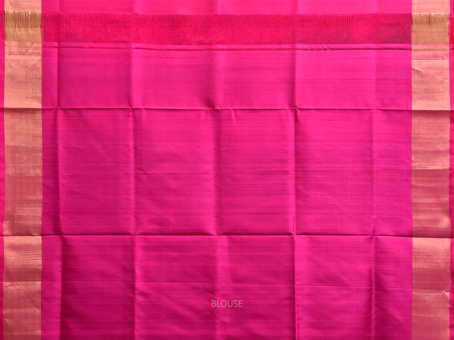 Dark Green and Pink Uppada Silk Handloom Plain Saree with Contrast Pallu Design u2506