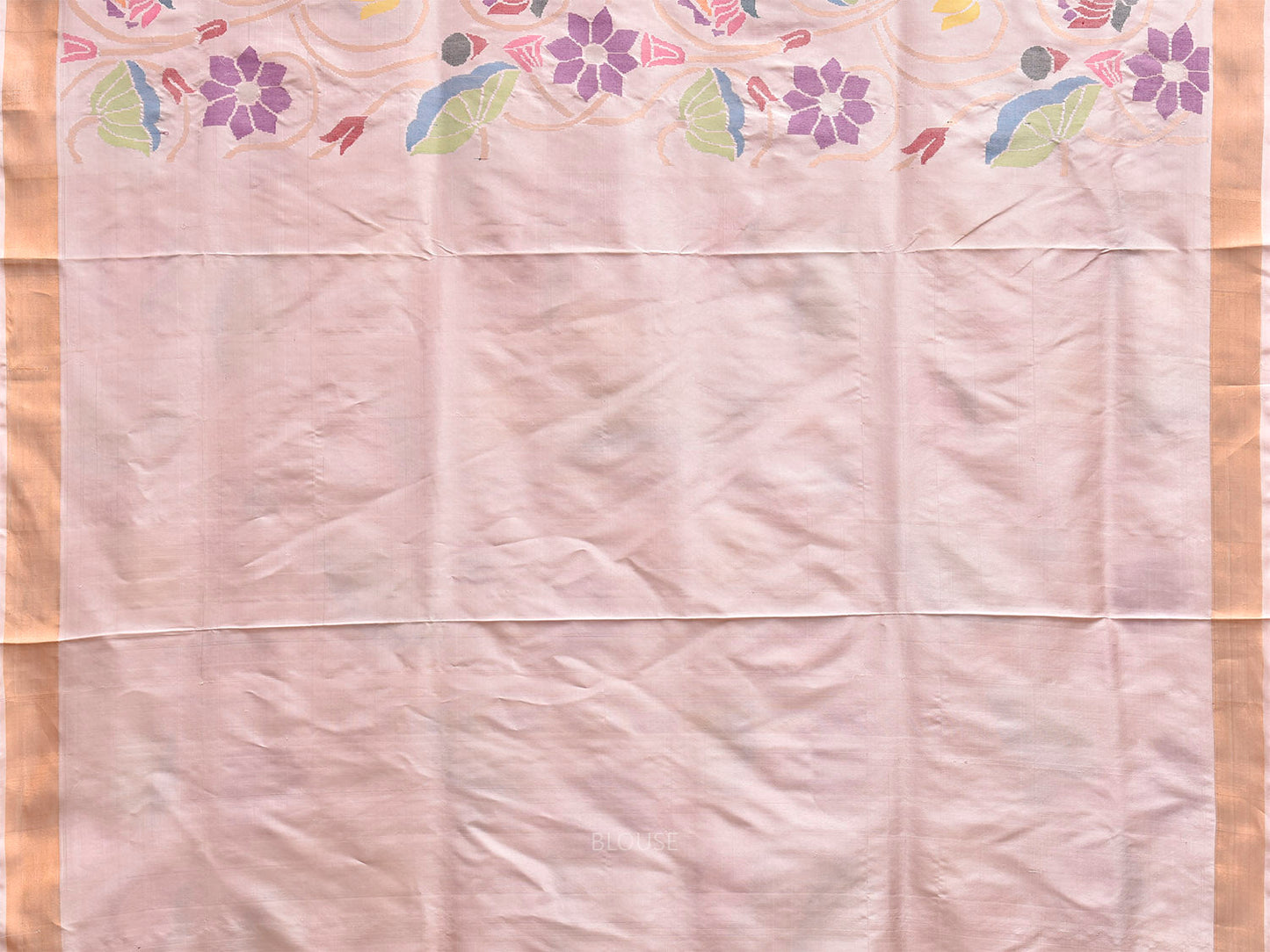 Cream Uppada Silk Handloom Saree with All Over Lotus Floral Design u2512