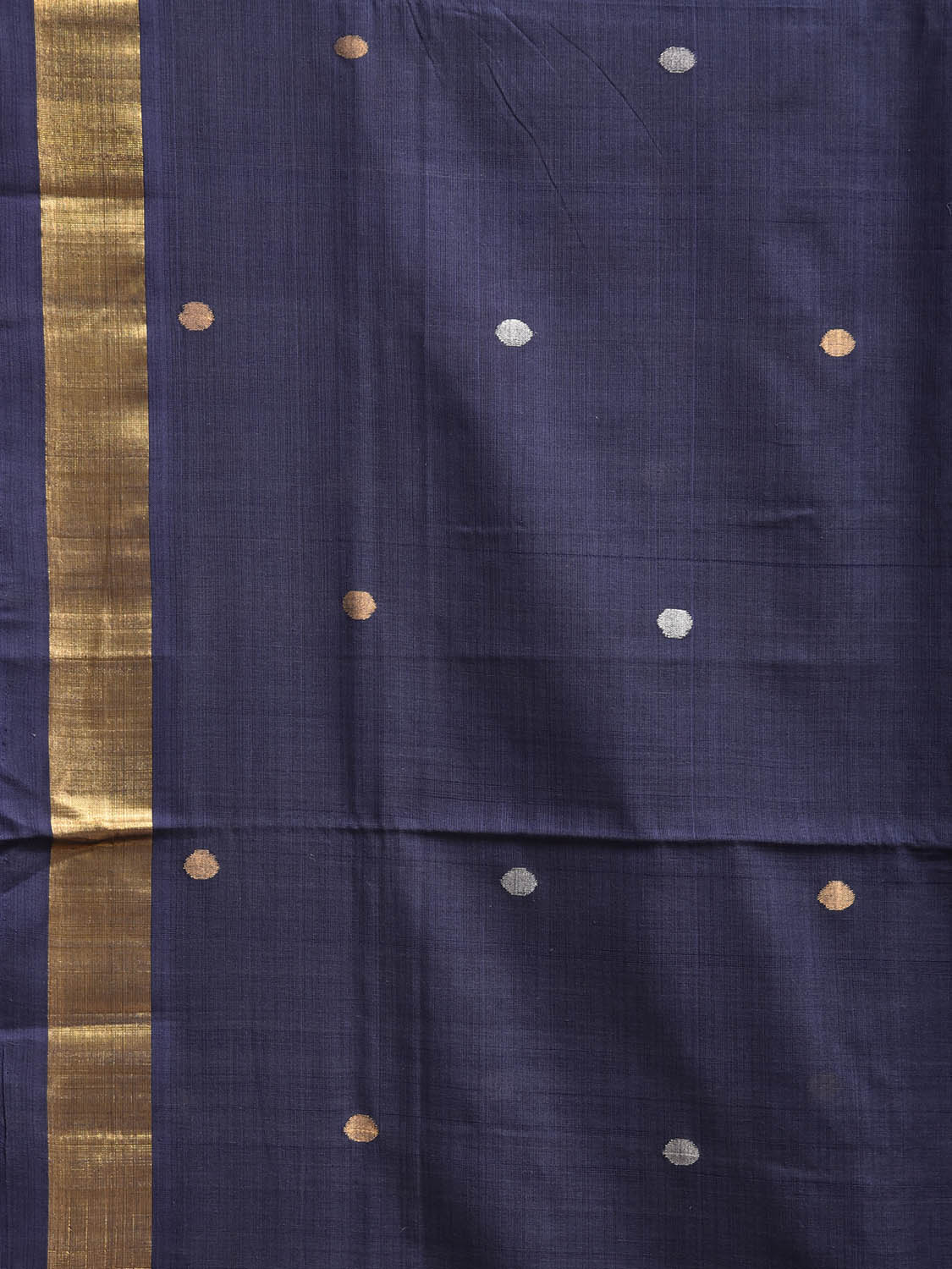 Navy Uppada Cotton Handloom Saree with Grill Pallu Design No Blouse u2529
