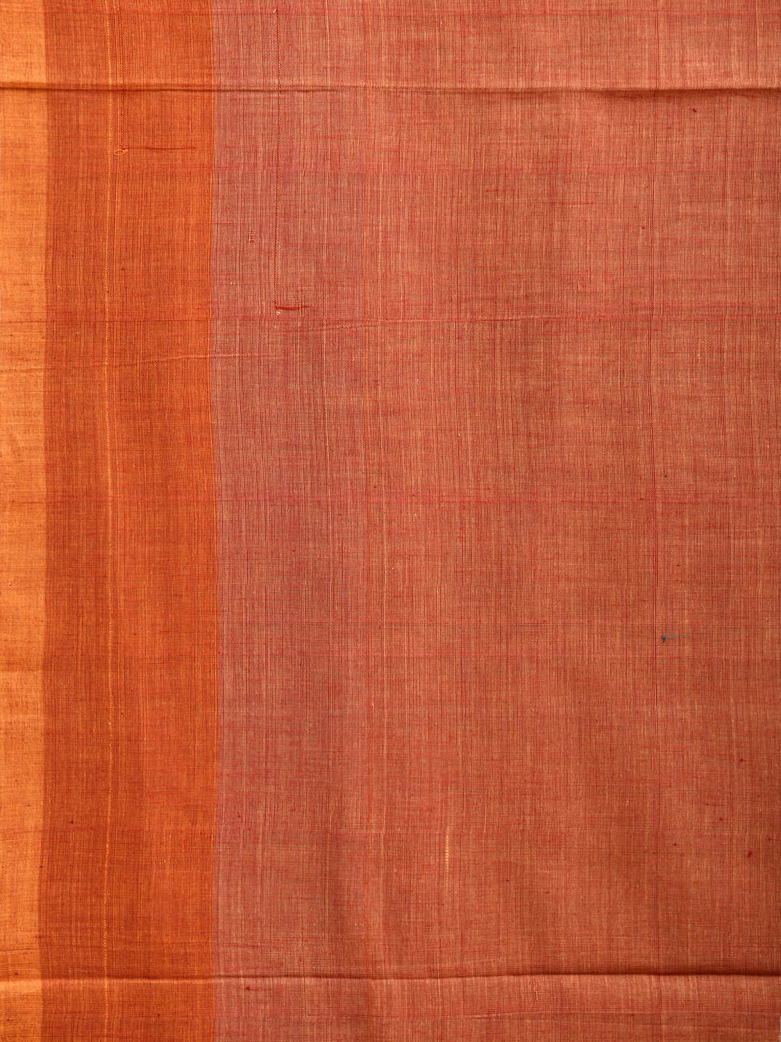 Rust Venkatagiri Cotton Plain Saree with Strips Pallu Design v0091