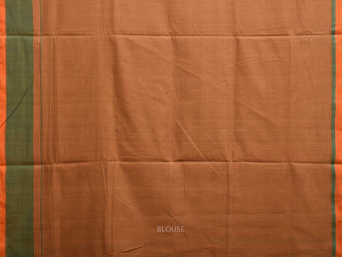 Olive and Green Venkatagiri Cotton Plain Saree with Strips Pallu Design v0093