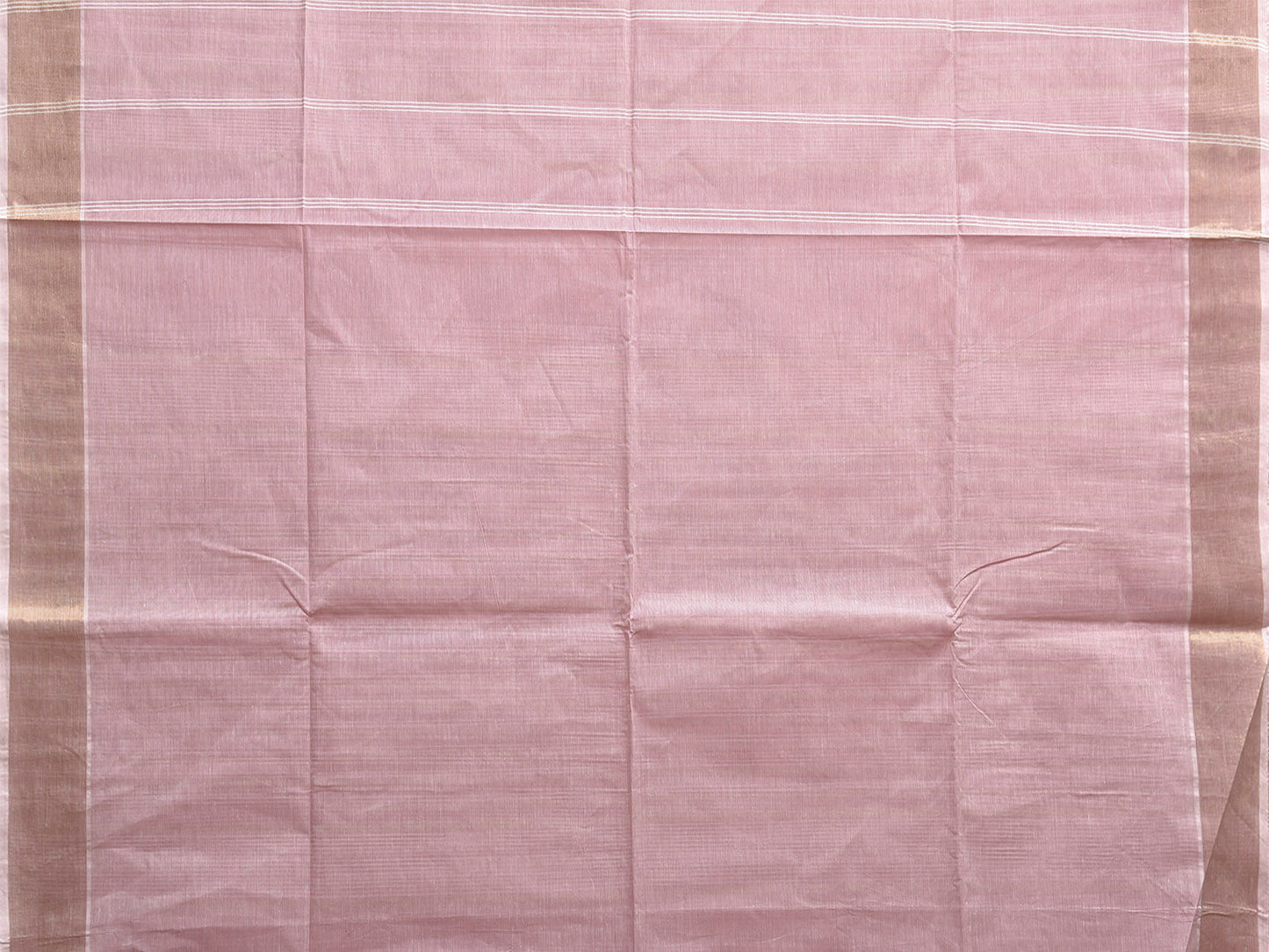 Light Pink Venkatagiri Cotton Saree with Strips Body and Pallu Design v0148