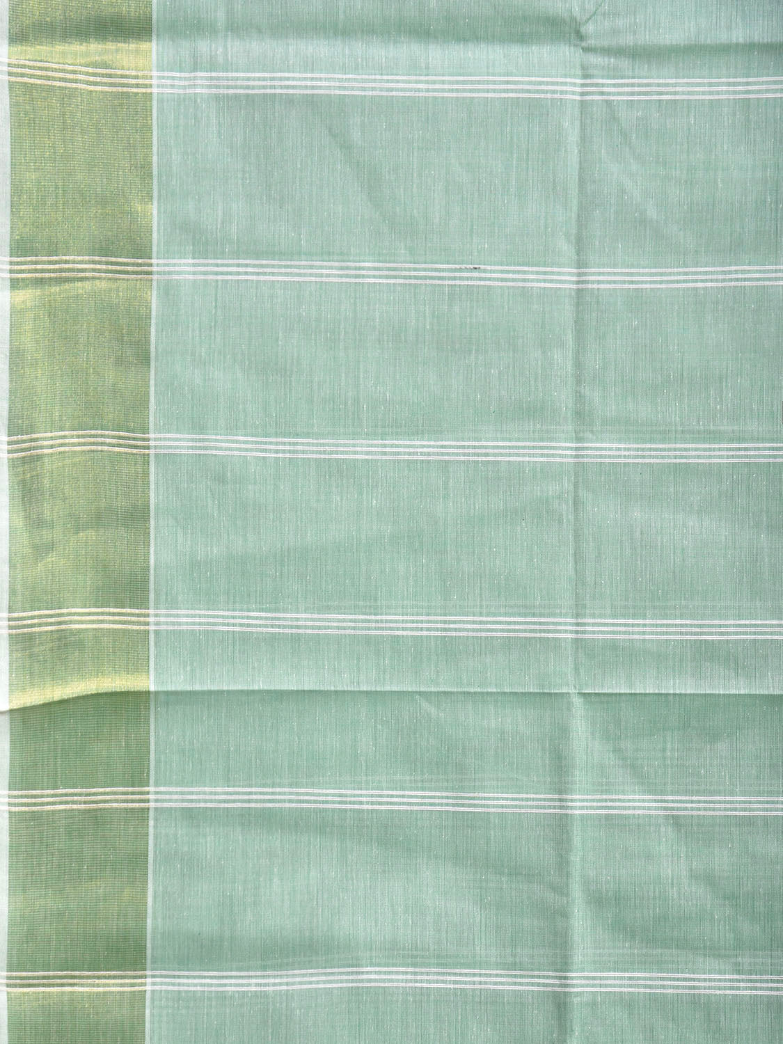 Turquoise Venkatagiri Cotton Saree with Strips Body and Pallu Design v0154