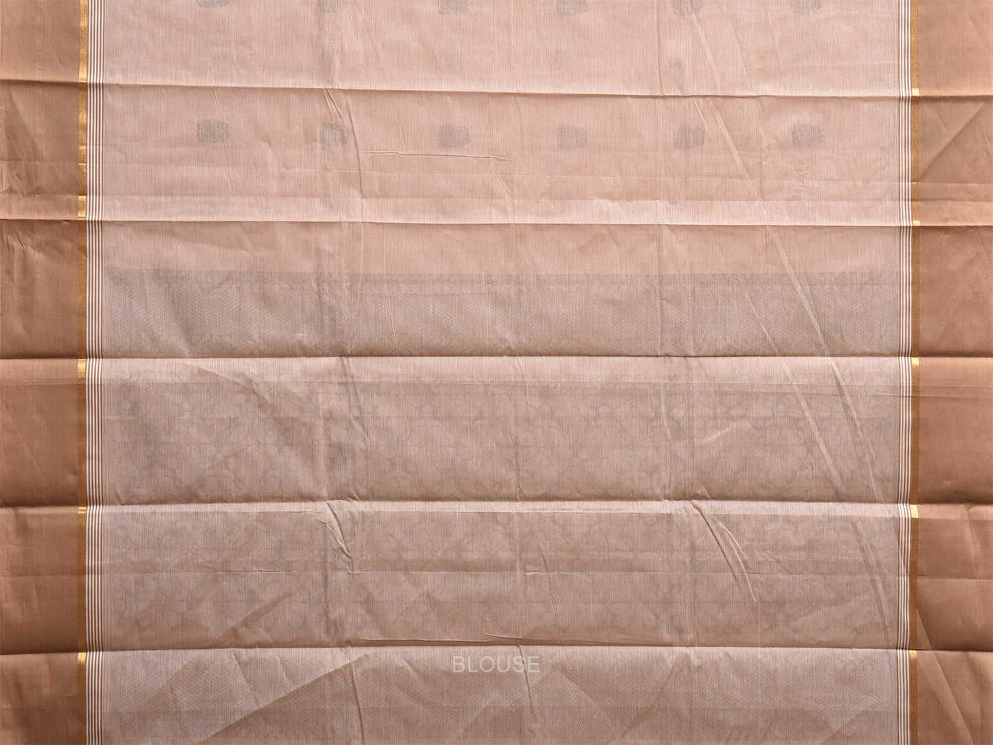 Light Fawn Venkatagiri Cotton Saree with Body Buta and Pallu Design v0156