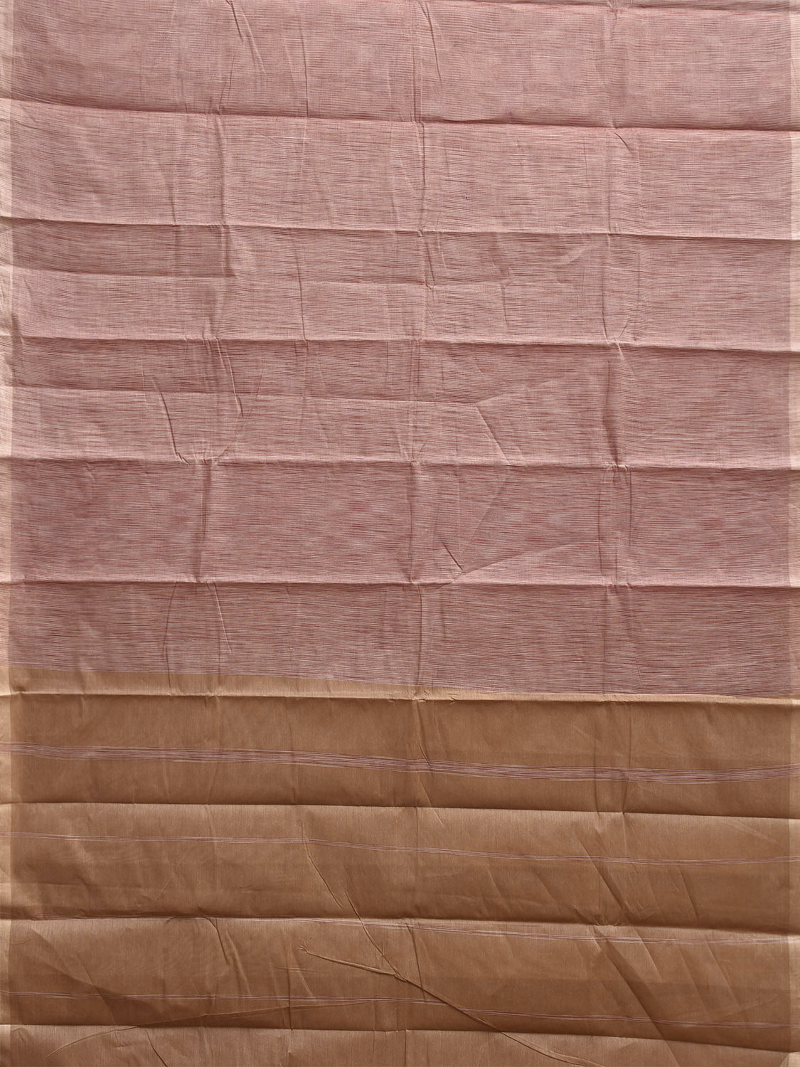 Light Peach and Fawn Venkatagiri Cotton Saree with Strips Pallu Design v0164