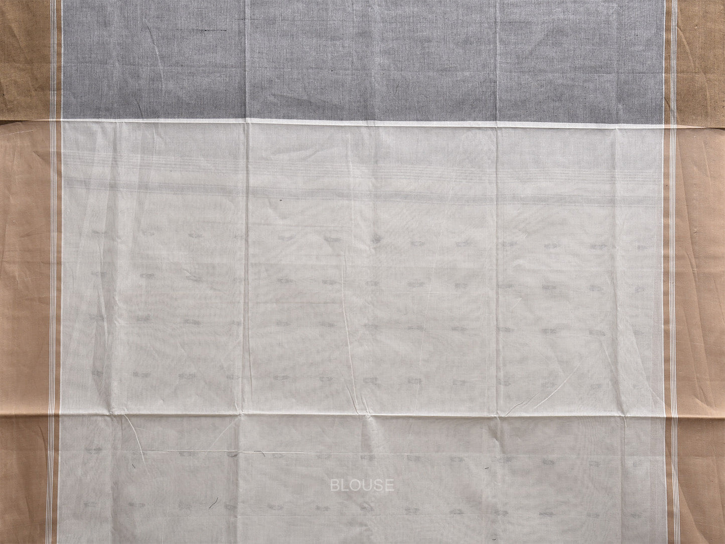 Grey and White Venkatagiri Cotton Saree with Small Buta and Pallu Design v0190