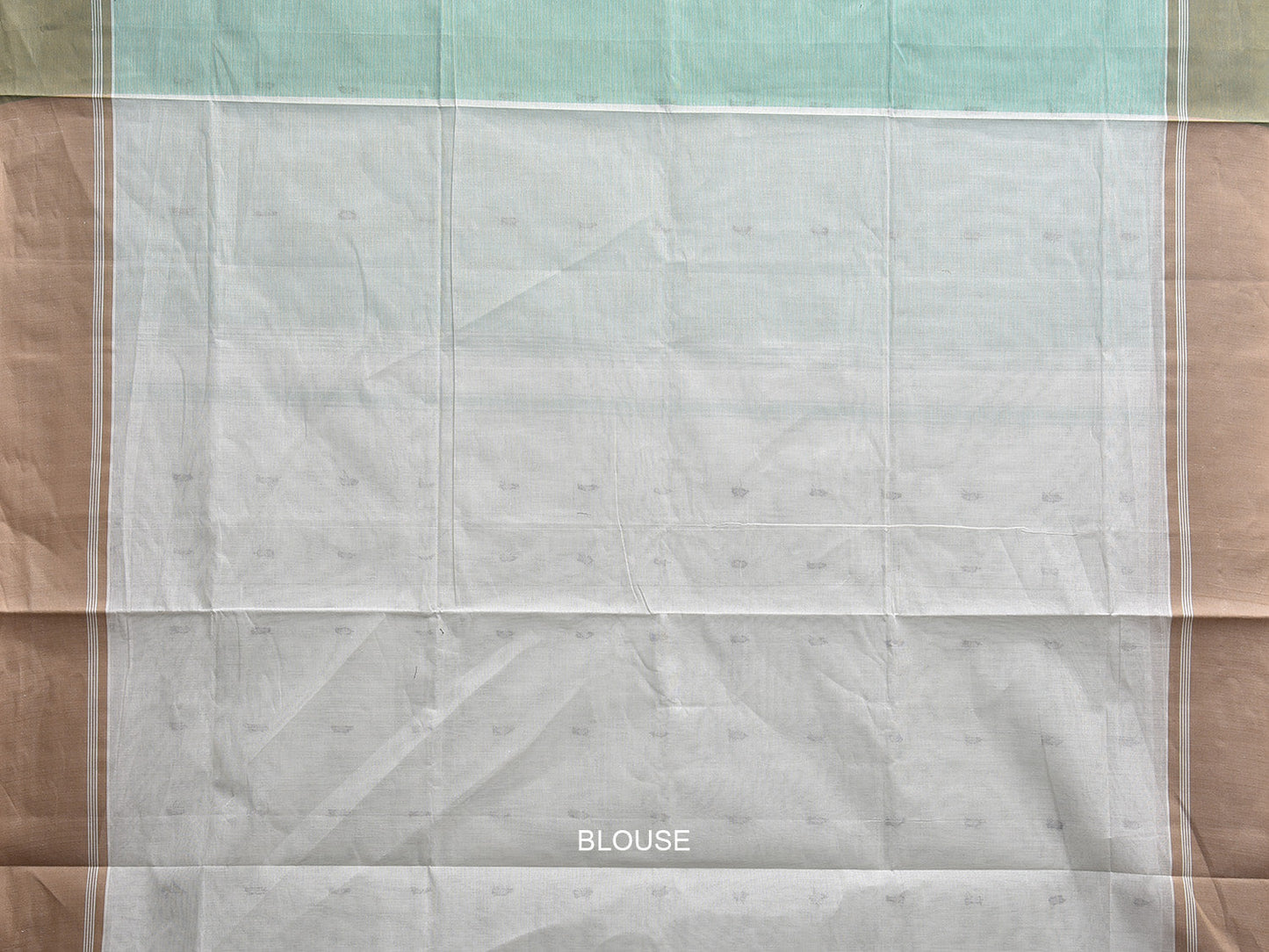 Turquoise and White Venkatagiri Cotton Saree with Small Buta and Pallu Design v0191