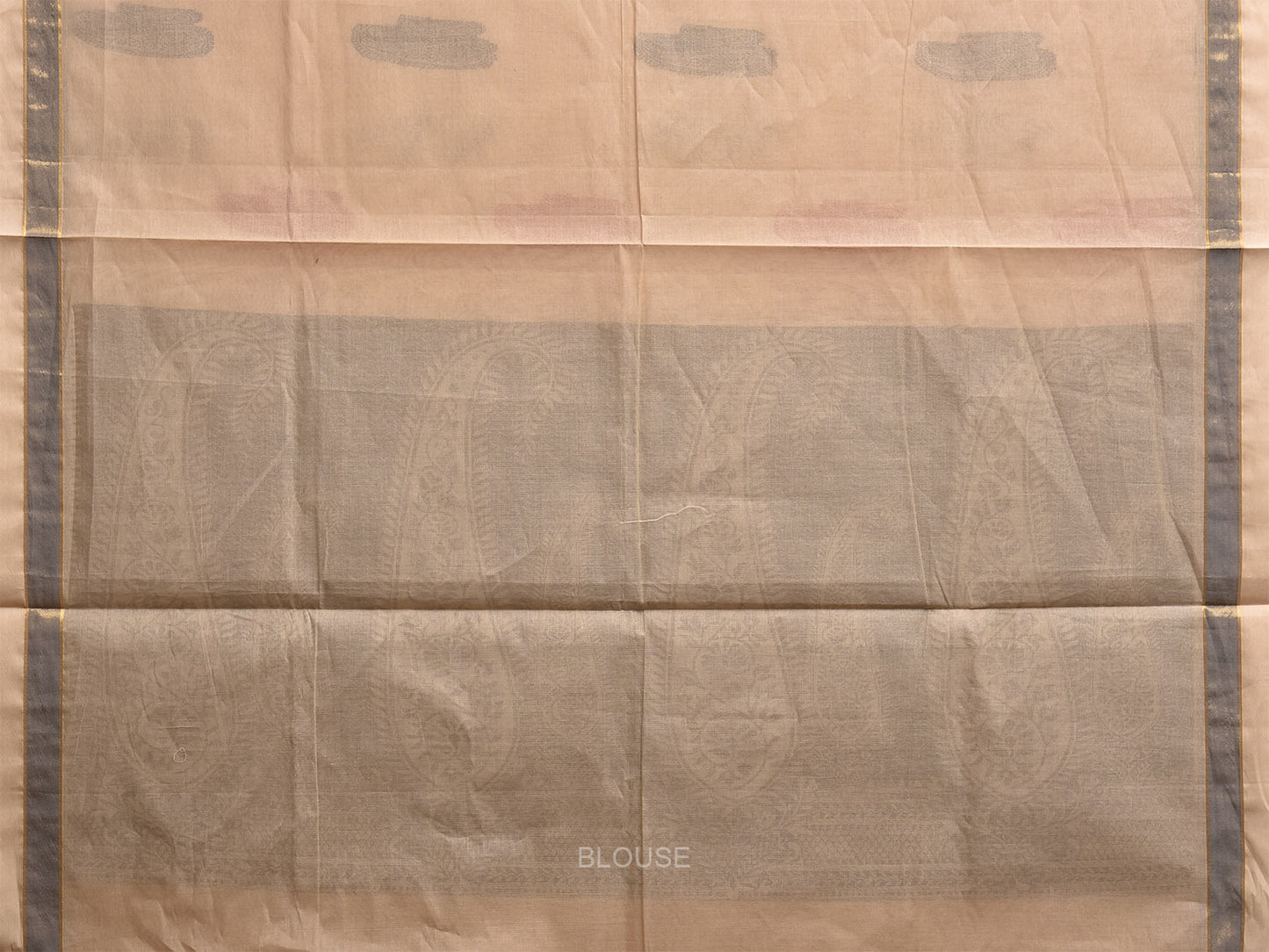 Cream Venkatagiri Cotton Saree with Mango Buta and Pallu Design v1097