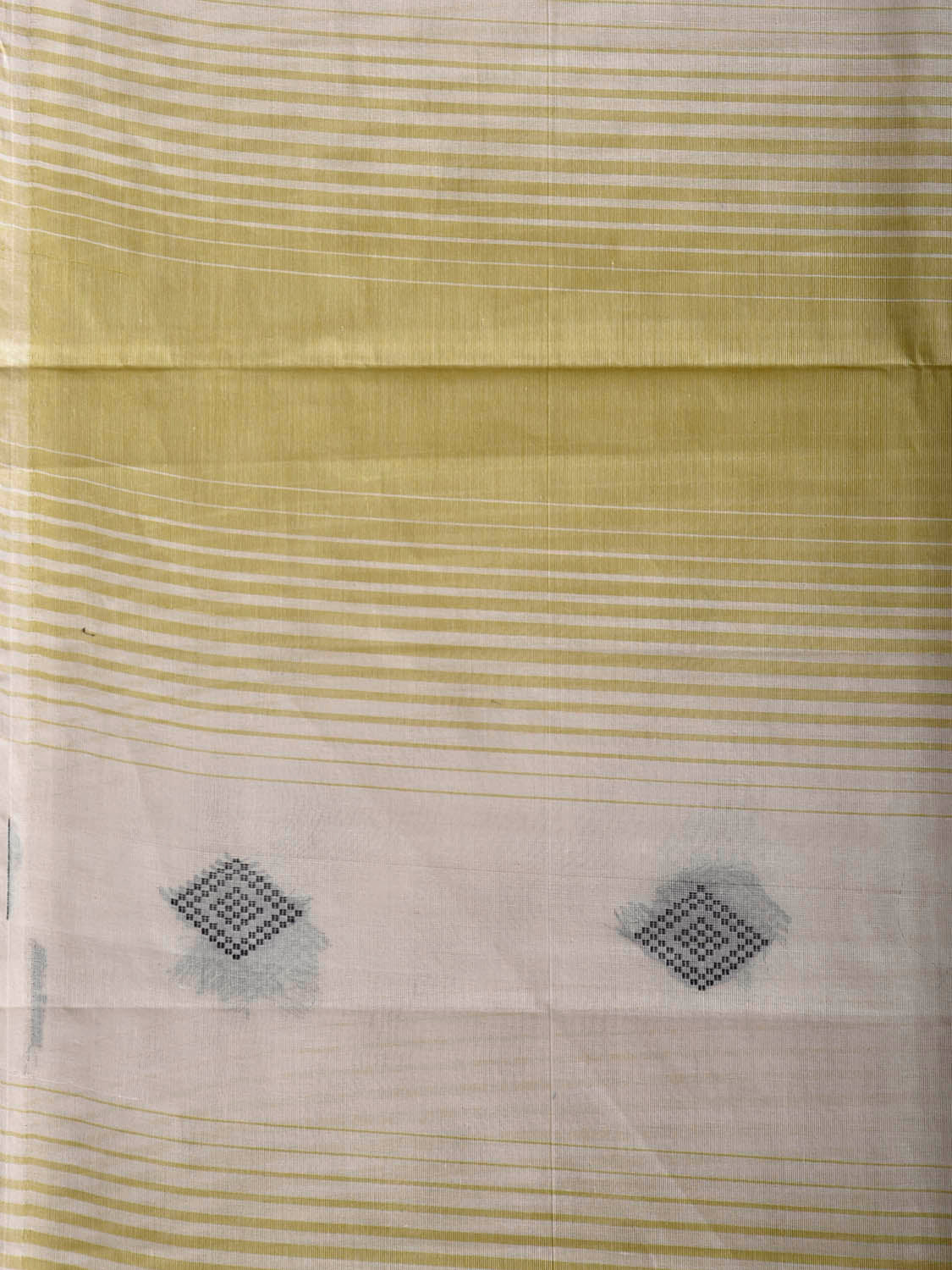 Olive and White Venkatagiri Cotton Saree with Buta and Pallu Design v0215