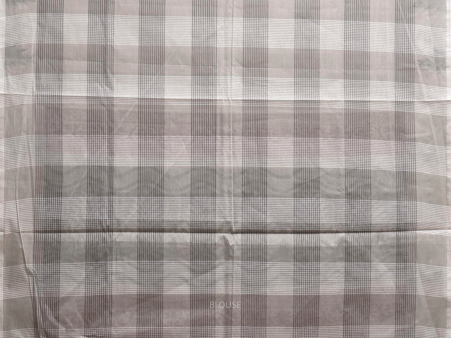White and Light Grey Venkatagiri Cotton Saree with Checks and Temple Border Design v221