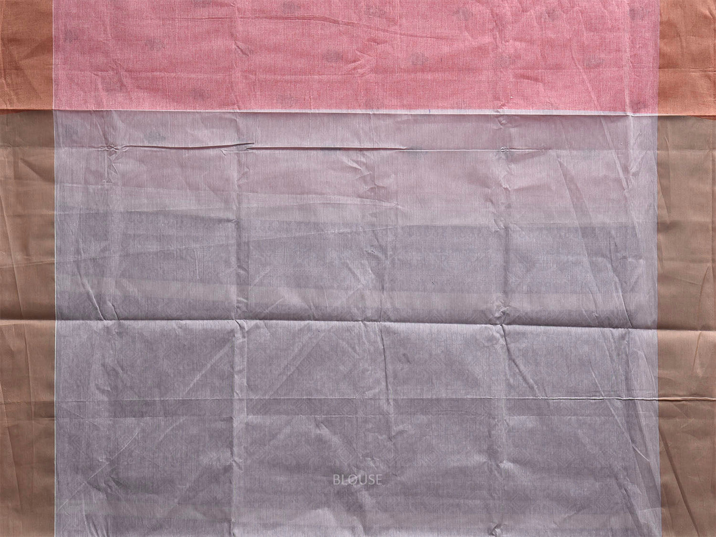 Peach and Blue Venkatagiri Cotton Saree with Border and Pallu Design v0226