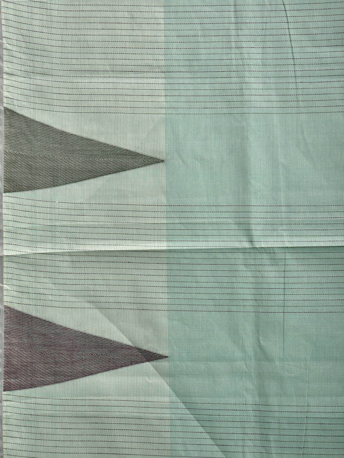 Turquoise Venkatagiri Cotton Saree with Big Temple Border Design v0237