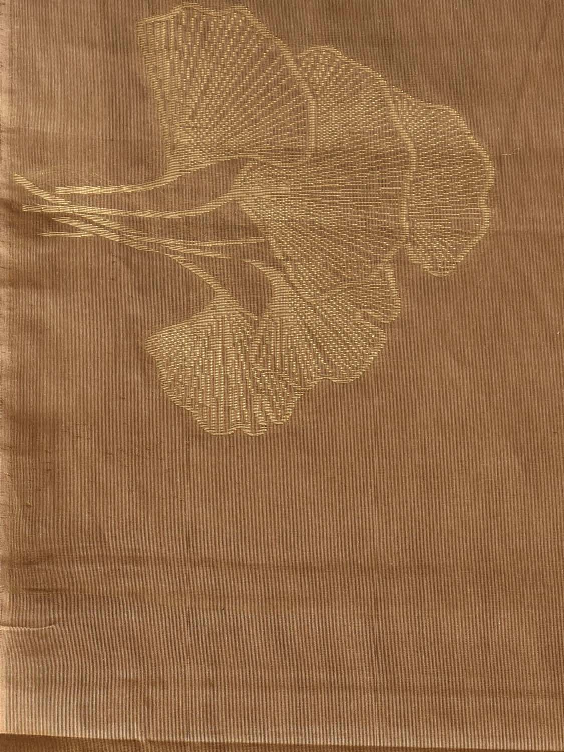 Fawn Venkatagiri Cotton Saree with Leaves Buta Design v0247