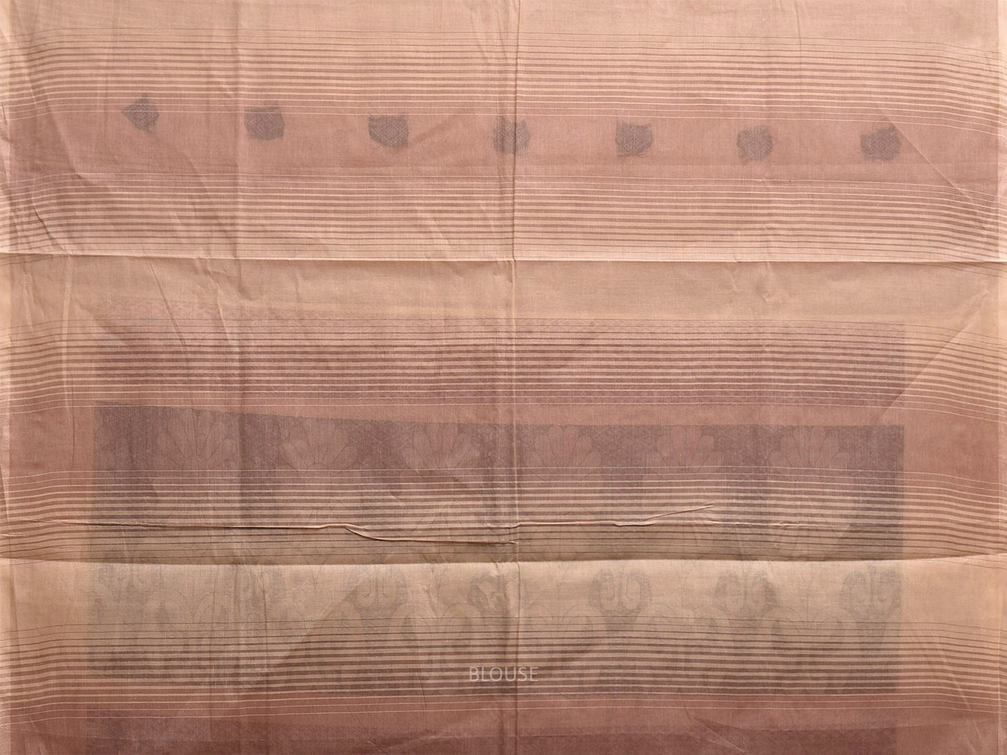 Light Fawn Venkatagiri Cotton Saree with Small Buta and Floral Pallu Design v0252