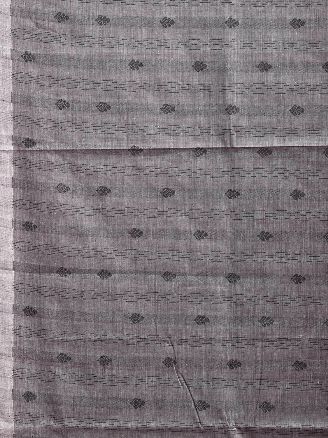 Grey and Light Yellow Venkatagiri Cotton Saree with Small Buta and Pallu Design v0258