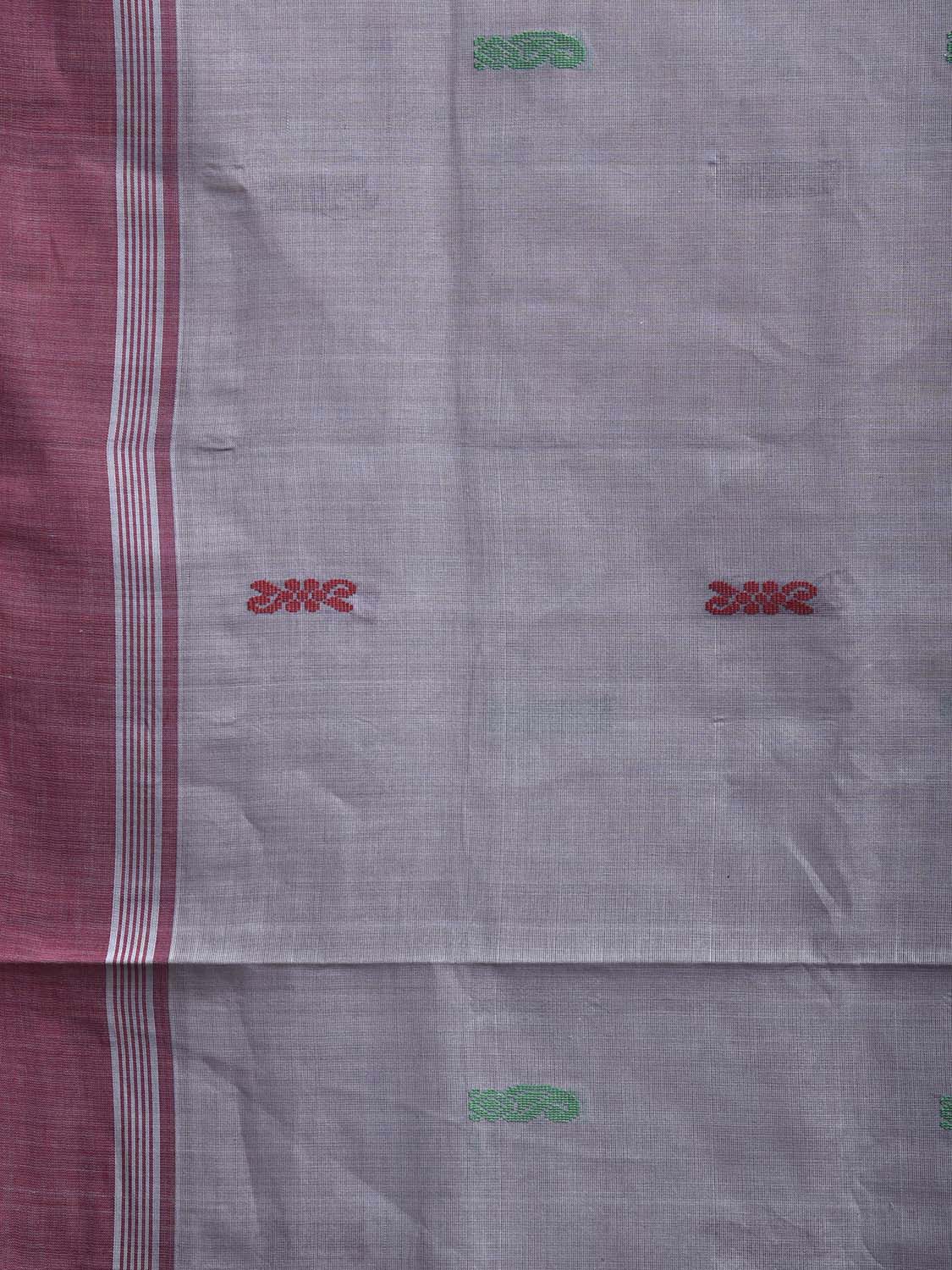Light Blue and Magenta Venkatagiri Cotton Handloom Saree with Floral Pallu Design v0272