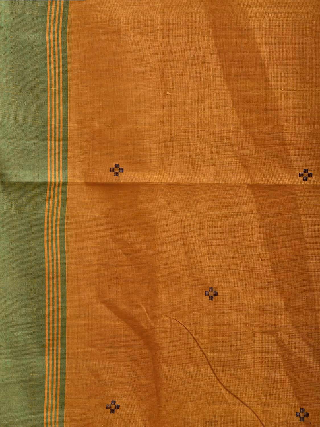 Yellow and Green Venkatagiri Cotton Handloom Saree with Contrast Pallu Design v0275