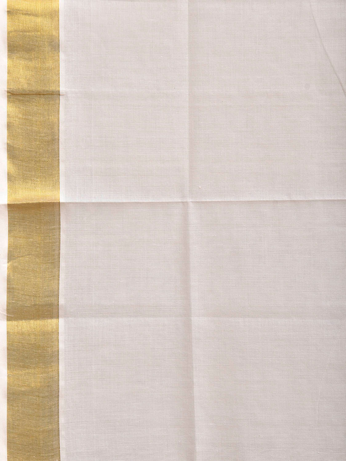 White Venkatagiri Cotton Plain Saree with Floral Pallu Design No Blouse v0301