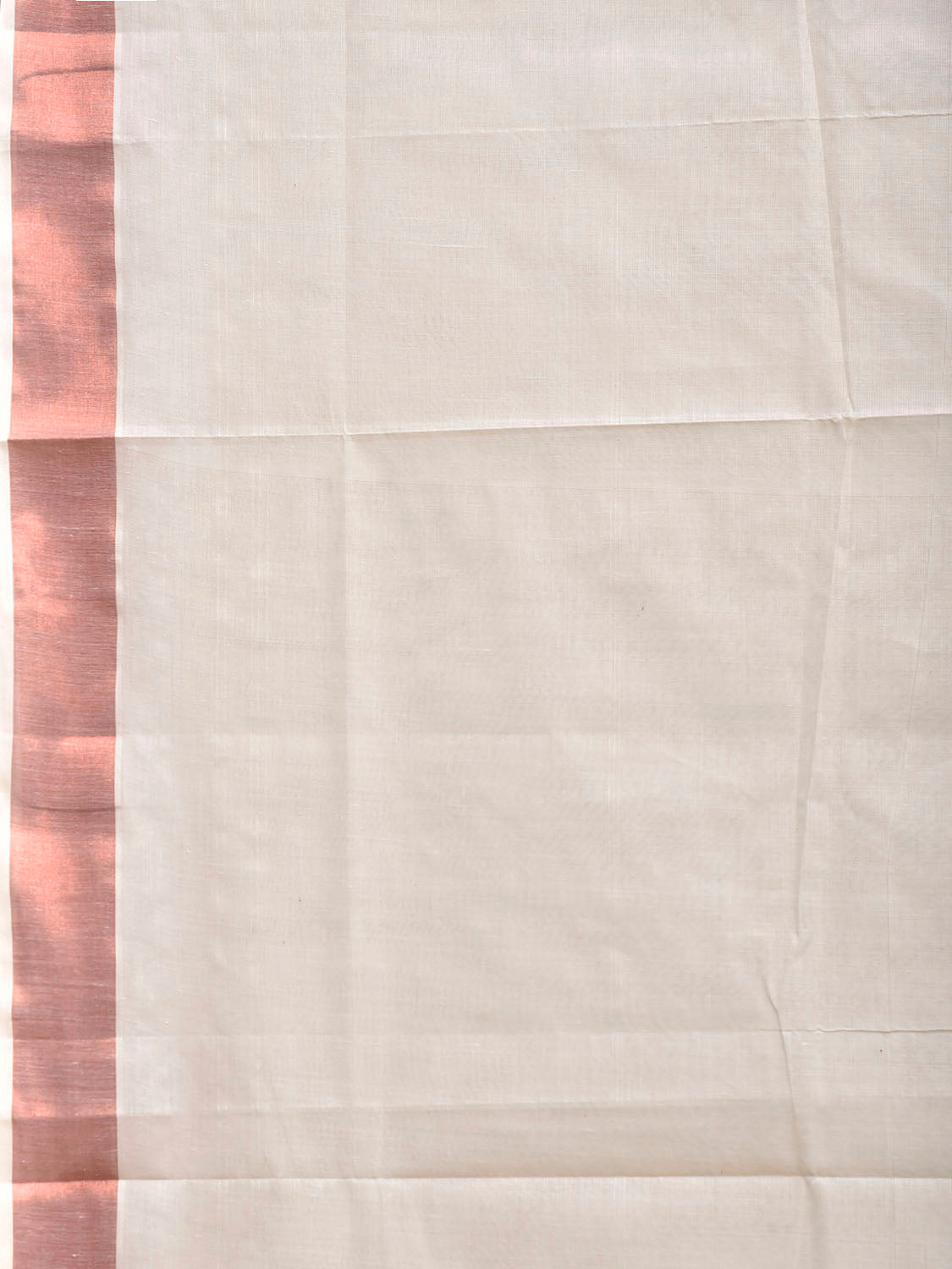 White Venkatagiri Cotton Plain Saree with Zari Strip Pallu Design No Blouse v0302