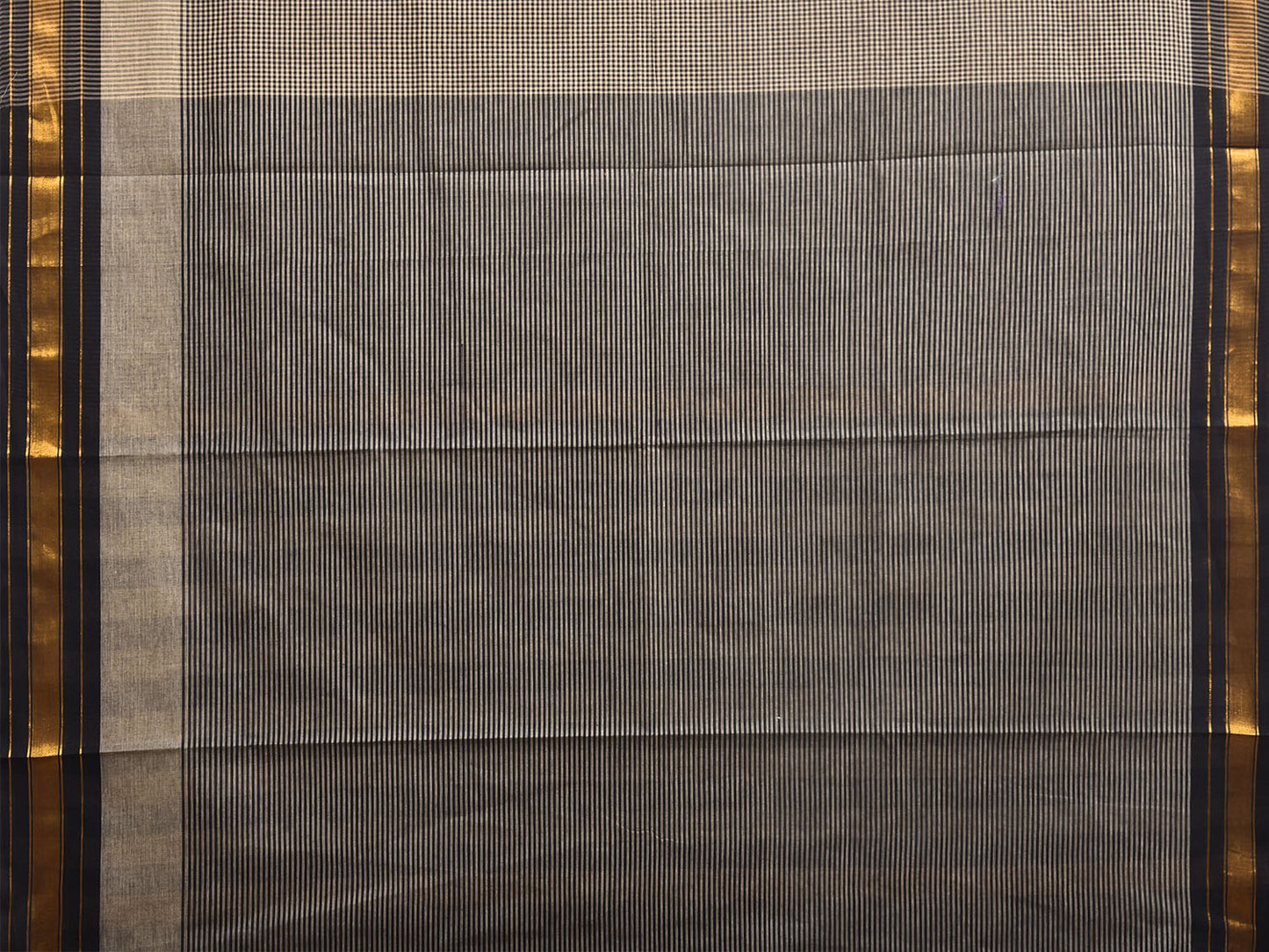 Cream and Black Venkatagiri Cotton Saree with Small Checks Design v0311