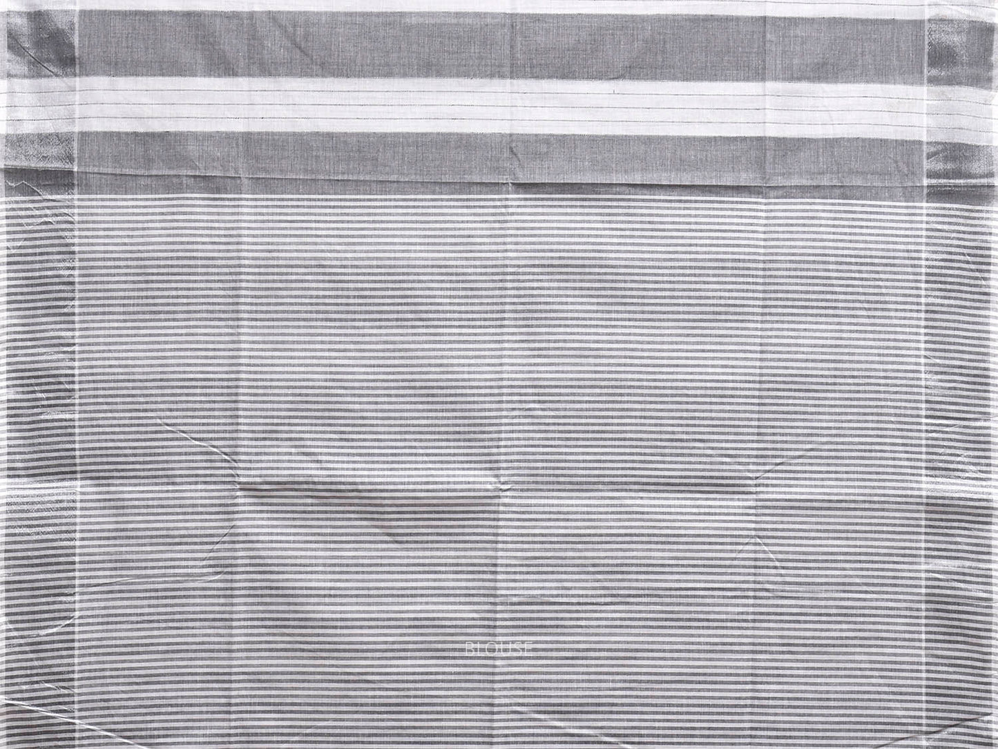 Grey and White Venkatagiri Cotton Saree with Strips Design v0312