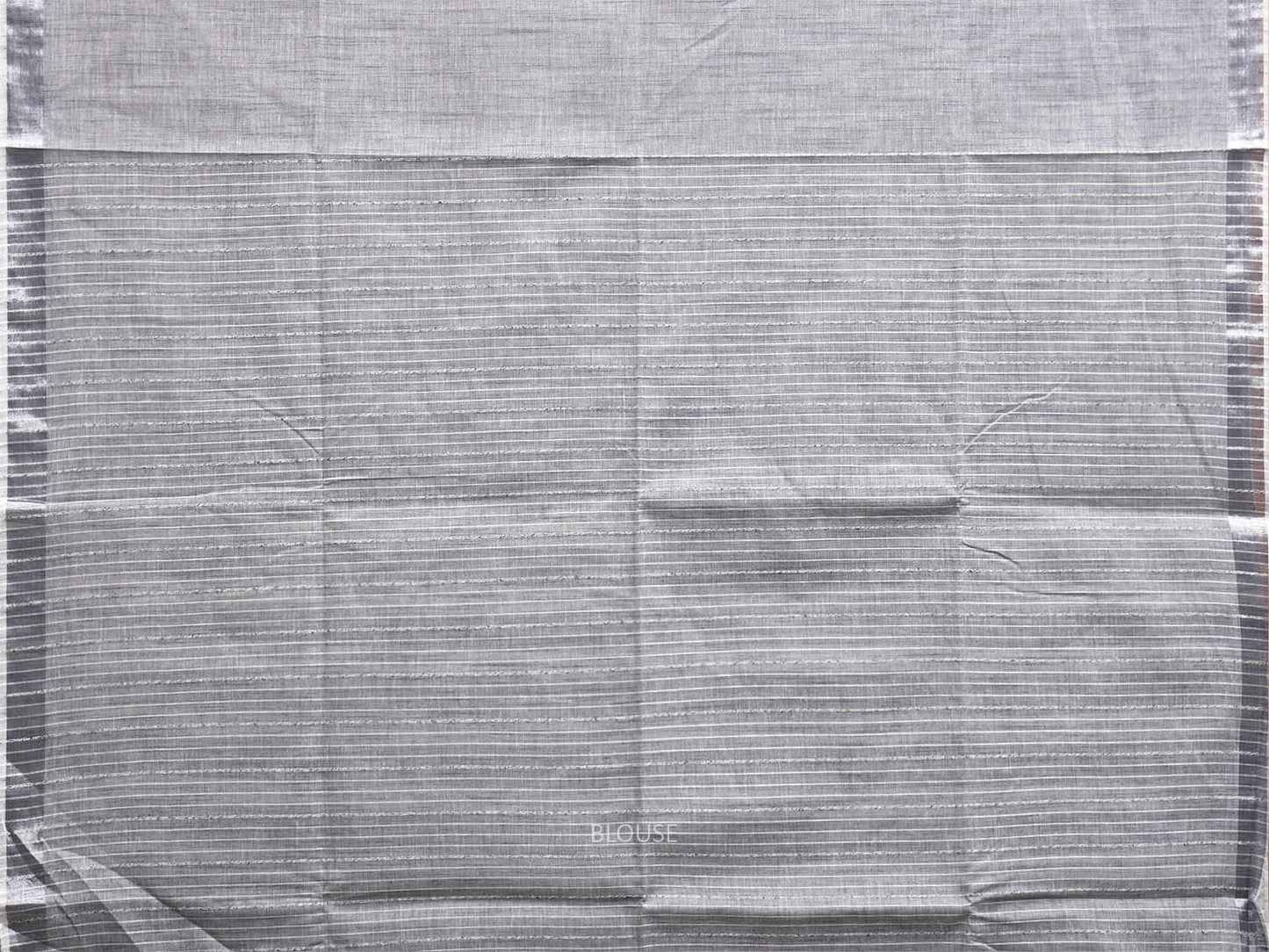 Light Grey and White Venkatagiri Plain Cotton Saree with Strips Pallu Design v0314