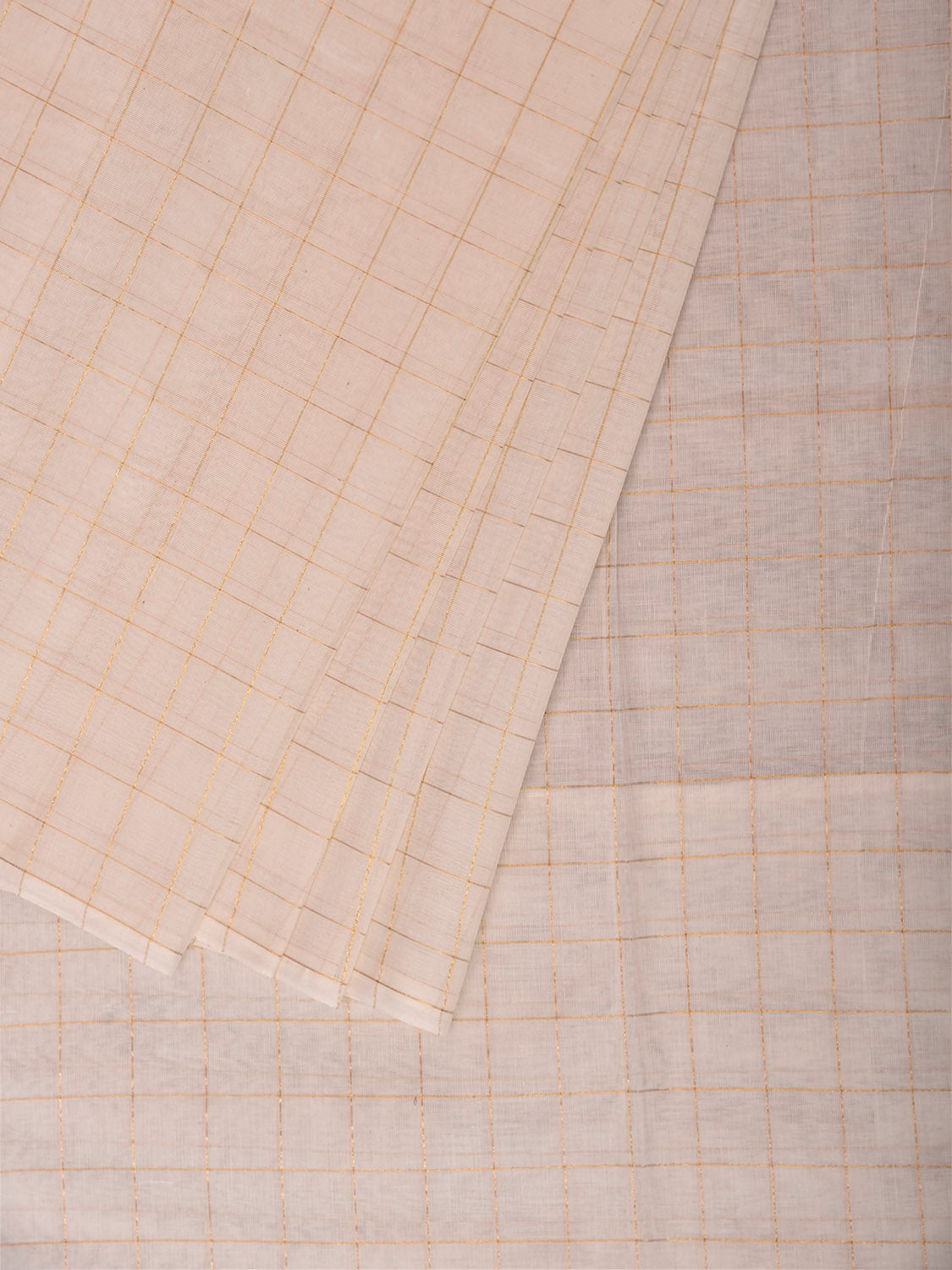 White Venkatagiri Cotton Saree with All Over Checks Design v0315