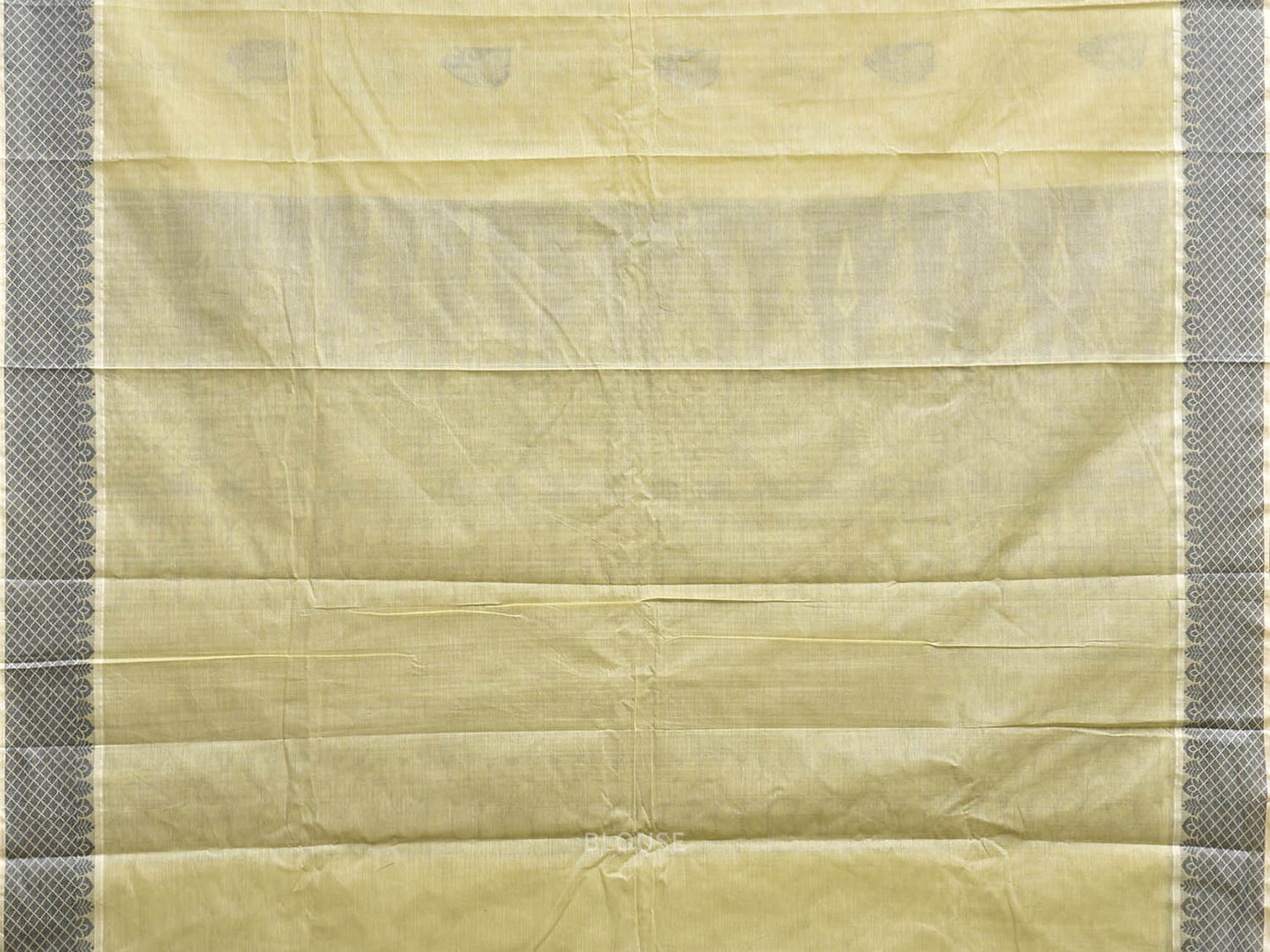 Light Yellow and Grey Venkatagiri Cotton Saree with Buta and Pallu Design v0321