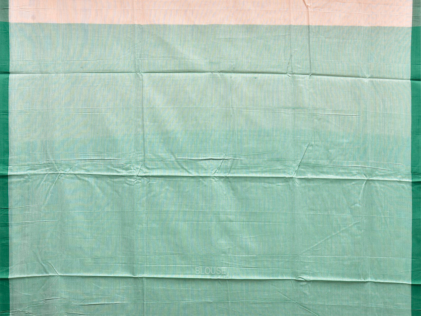 White and Turquoise Venkatagiri Cotton Plain Saree with Contrast Pallu Design v0325