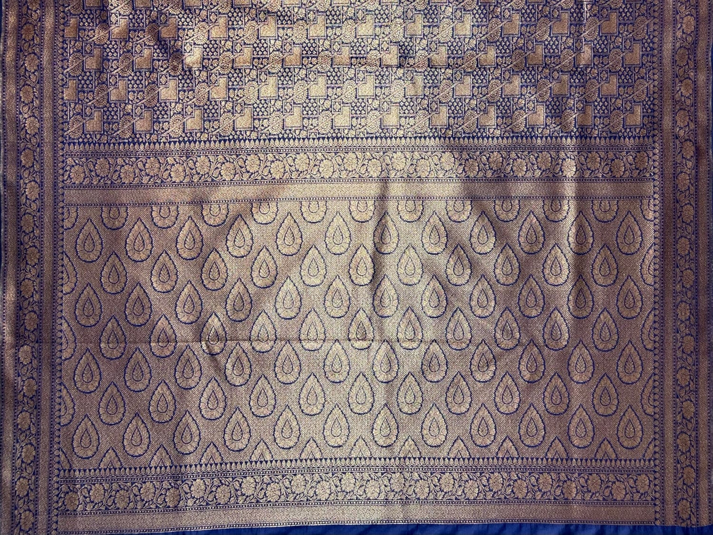 Violet Antique Zari Banaras Katan Intricate Allover Brocade Saree with Border and Pallu Design b0316ds