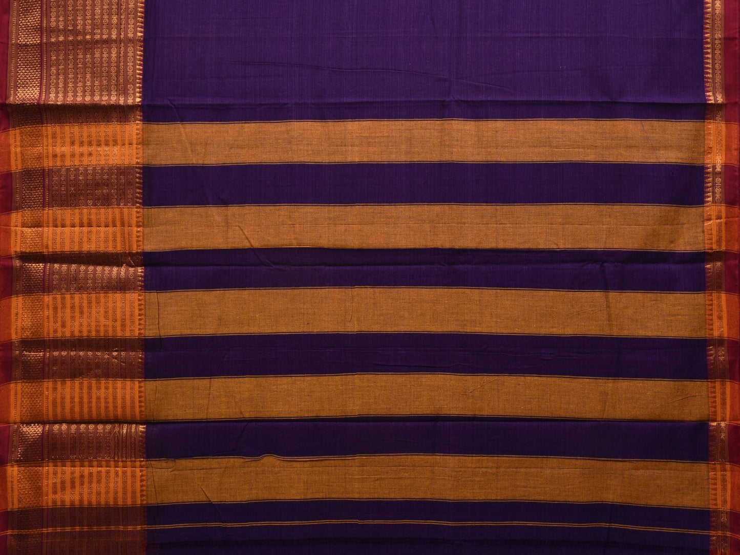 Violet Kanchi Cotton Plain Saree wtih One Side Border Design o0318