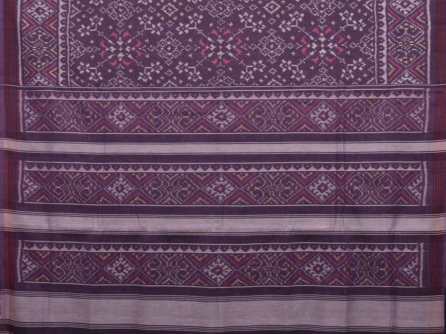 Violet Pochampally Single Ikat Cotton Handloom Saree with All Over Design i0744