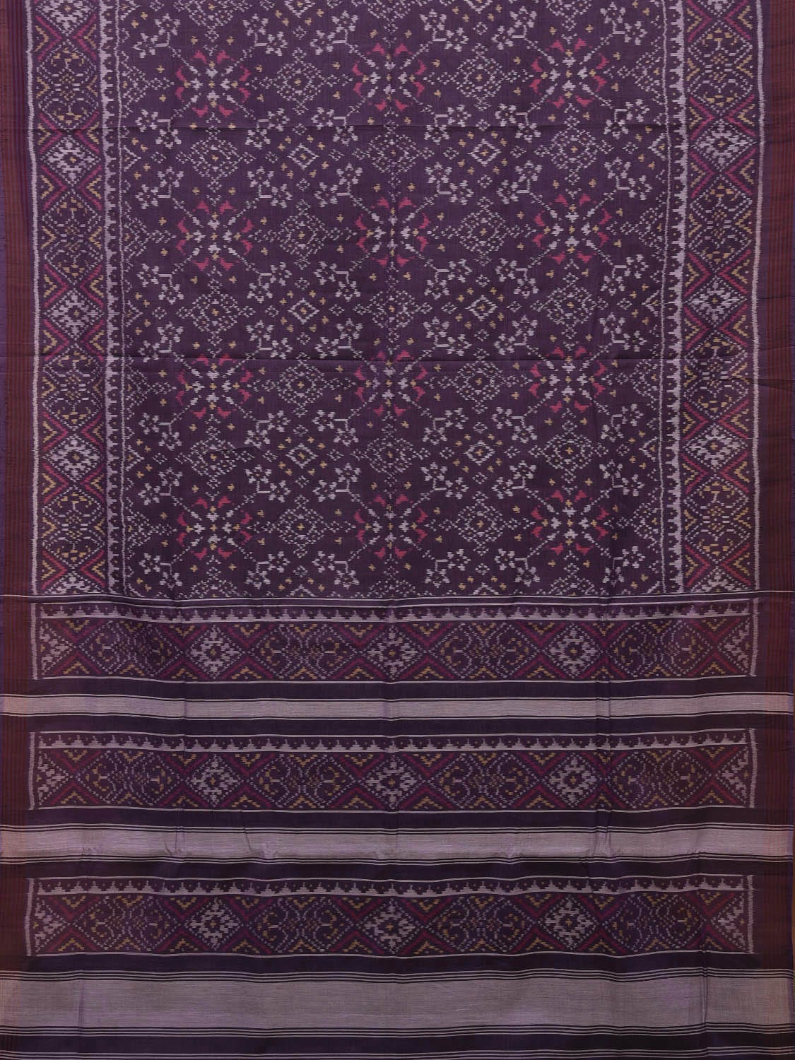 Violet Pochampally Single Ikat Cotton Handloom Saree with All Over Design i0744