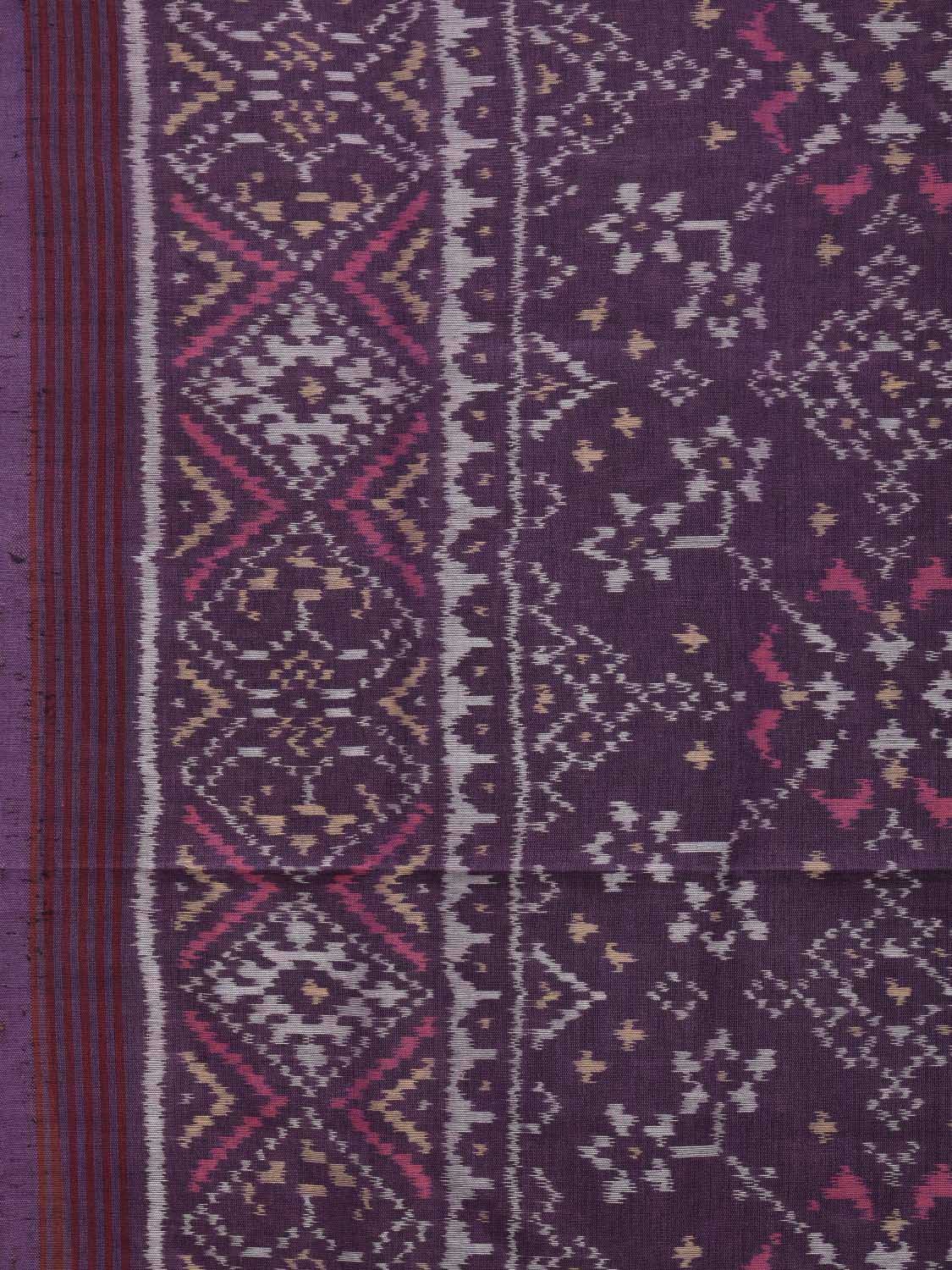Violet Pochampally Single Ikat Cotton Handloom Saree with All Over Design i0744