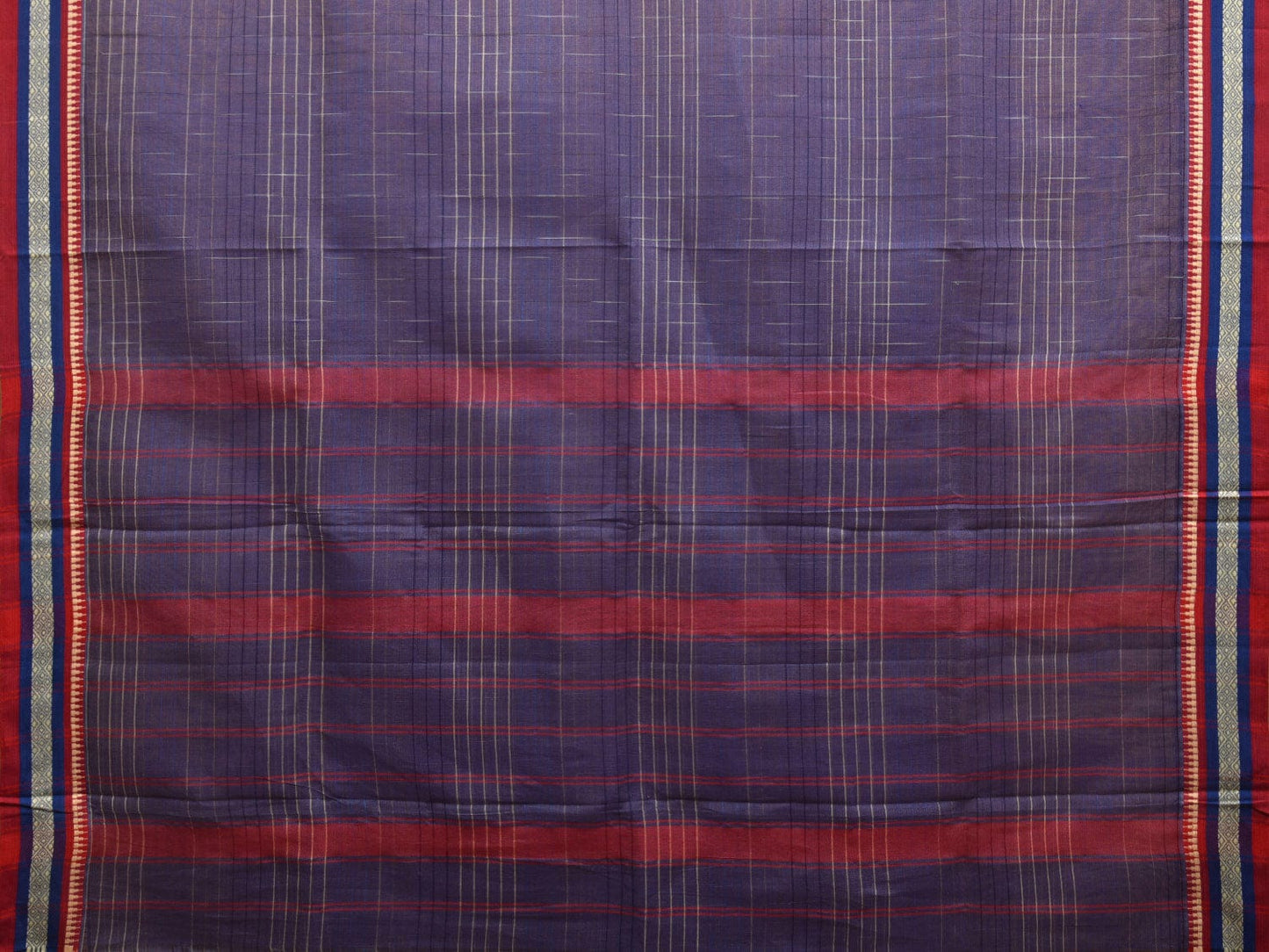Voilet Narayanpet Cotton Handloom Saree with Checks Design No Blouse np0883