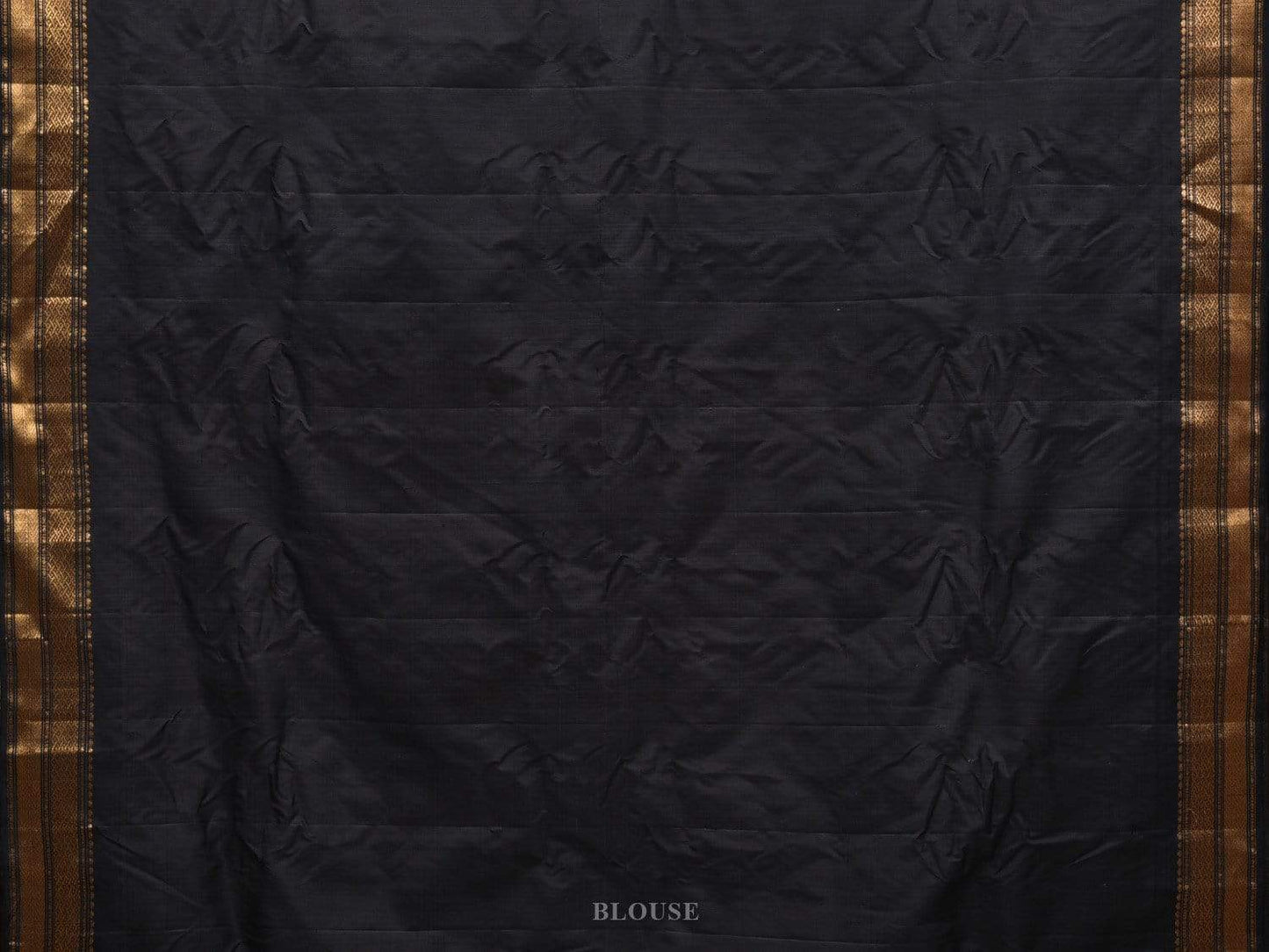 White and Black Gadwal Silk Handloom Saree with Mango Pallu Design g0272