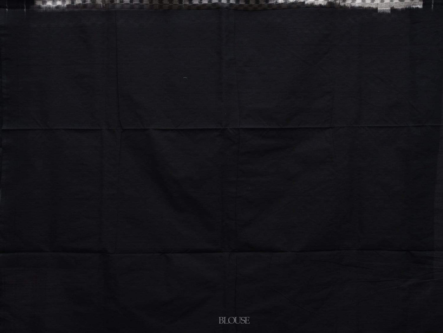 White and Black Pochampally Ikat Cotton Handloom Saree with Small Checks Design i0621