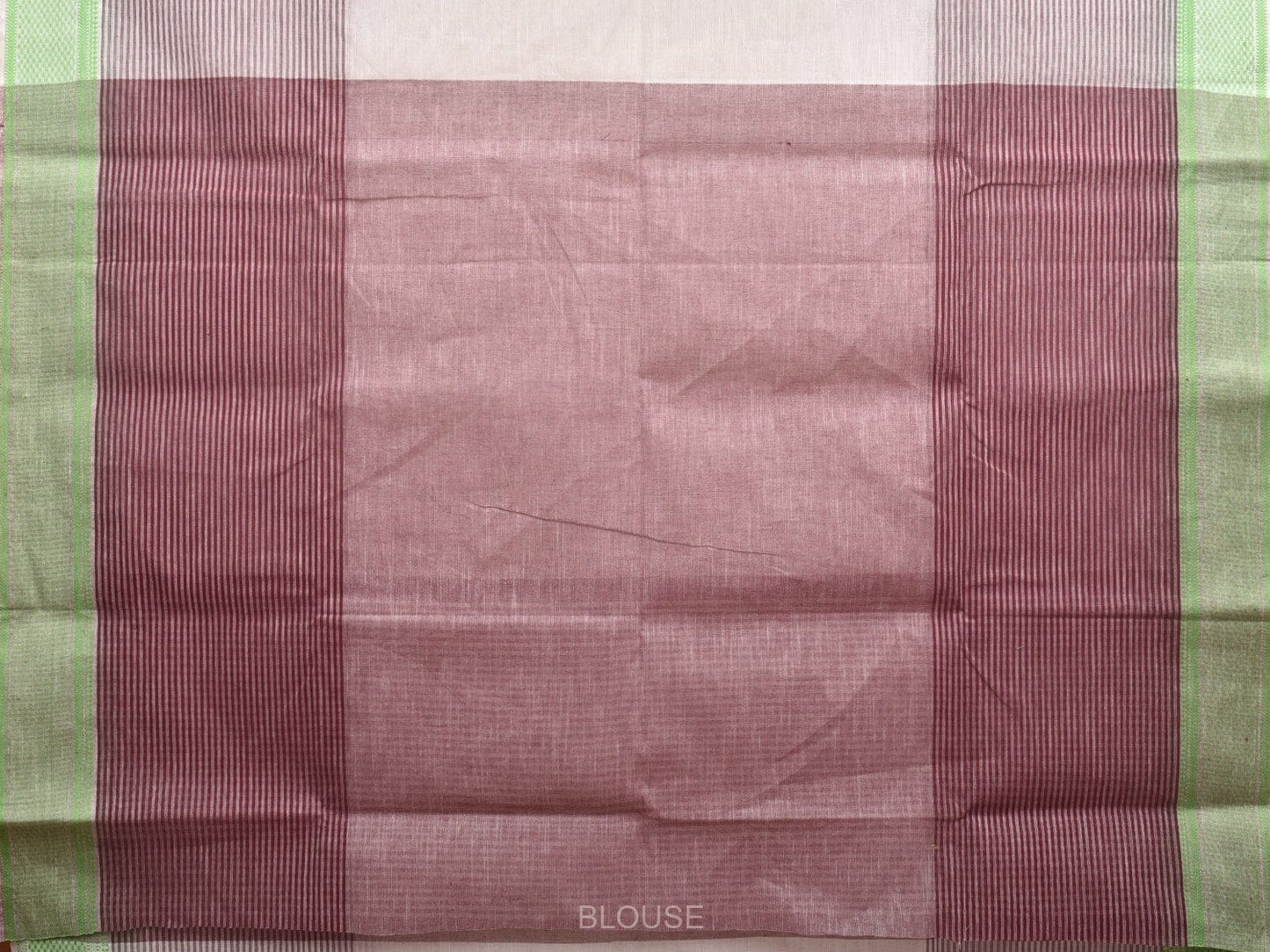 White and Brown Kanchipuram Cotton Handloom Saree with Strips Design k0582