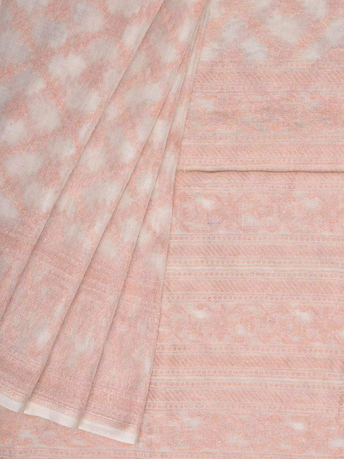 White Banaras Cotton Handloom Saree with All Over Jamdani Design b0286