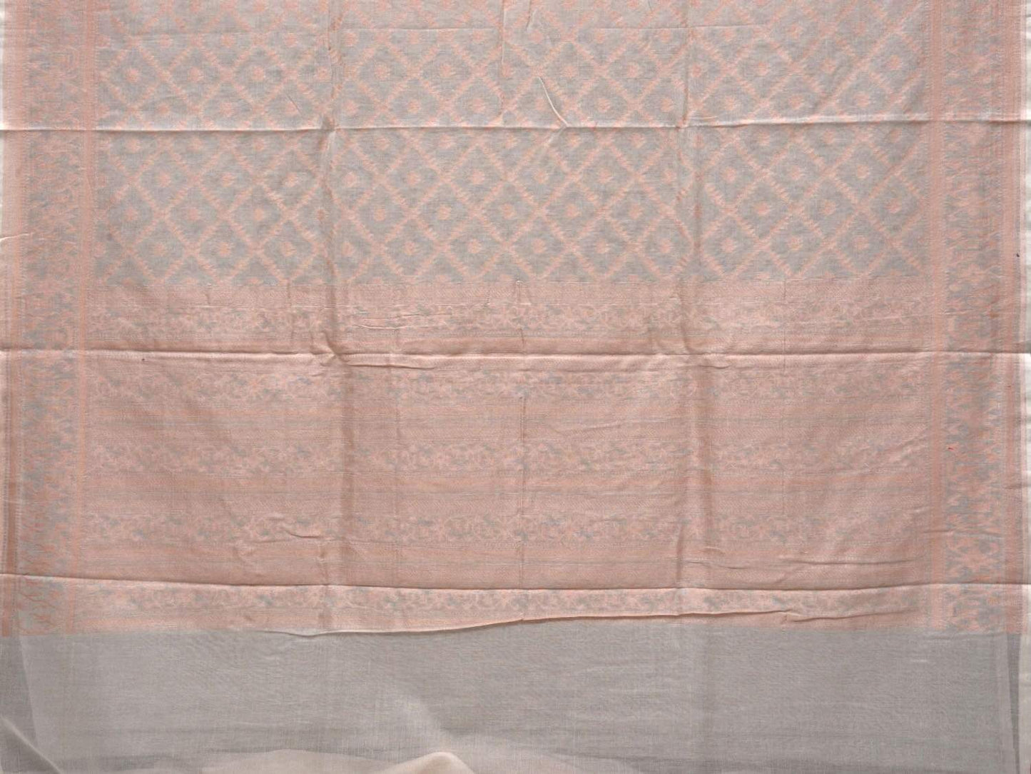 White Banaras Cotton Handloom Saree with All Over Jamdani Design b0286