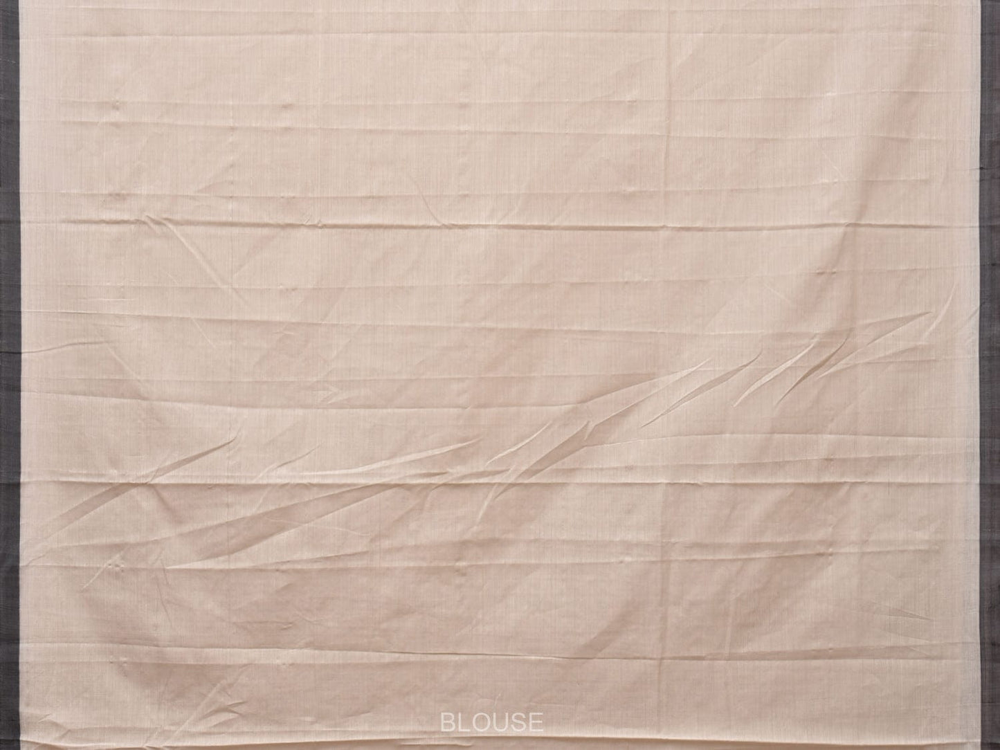 White Cotton Handloom Plain Saree with Strips Pallu Design o0451