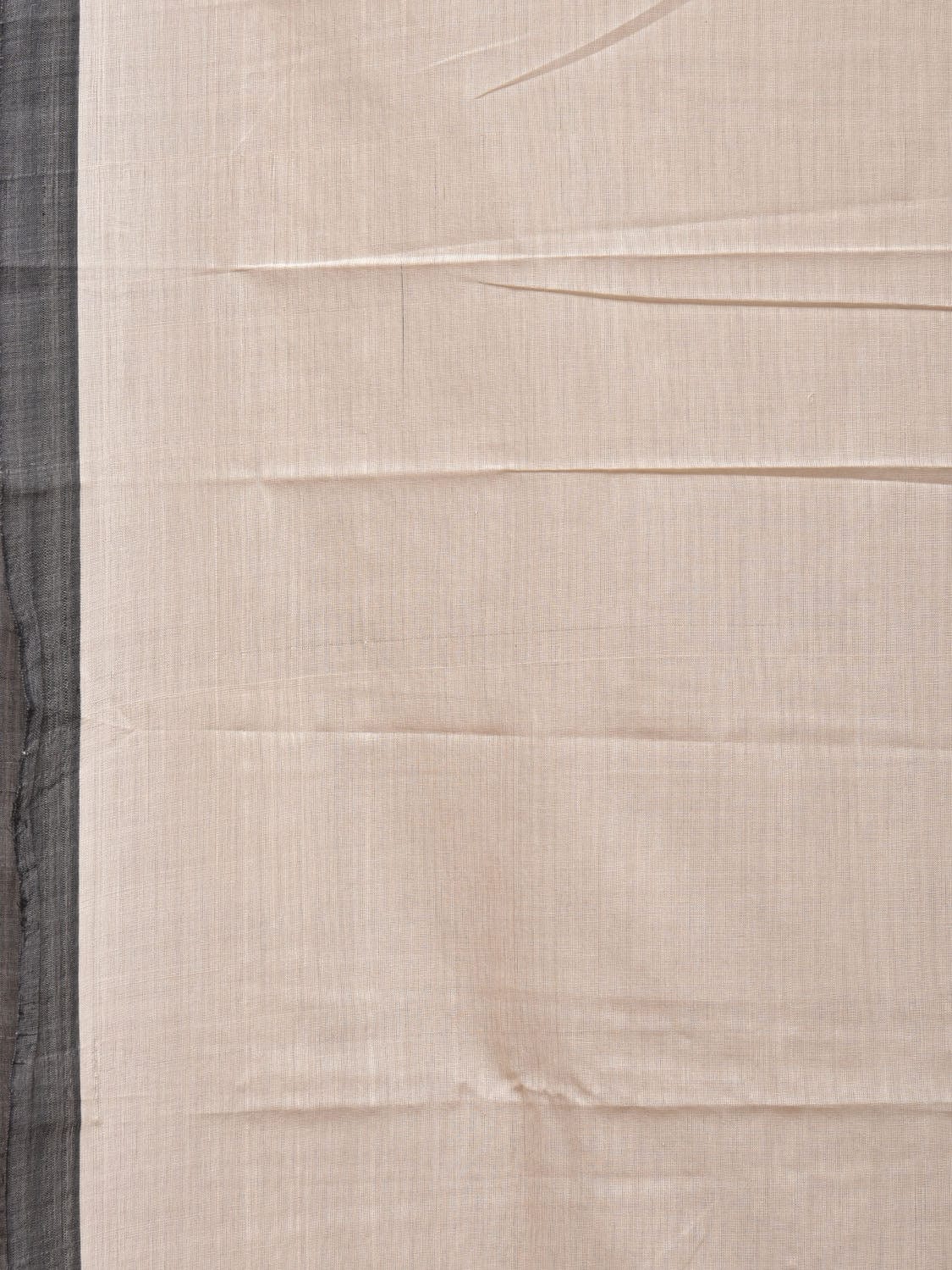 White Cotton Handloom Plain Saree with Strips Pallu Design o0451