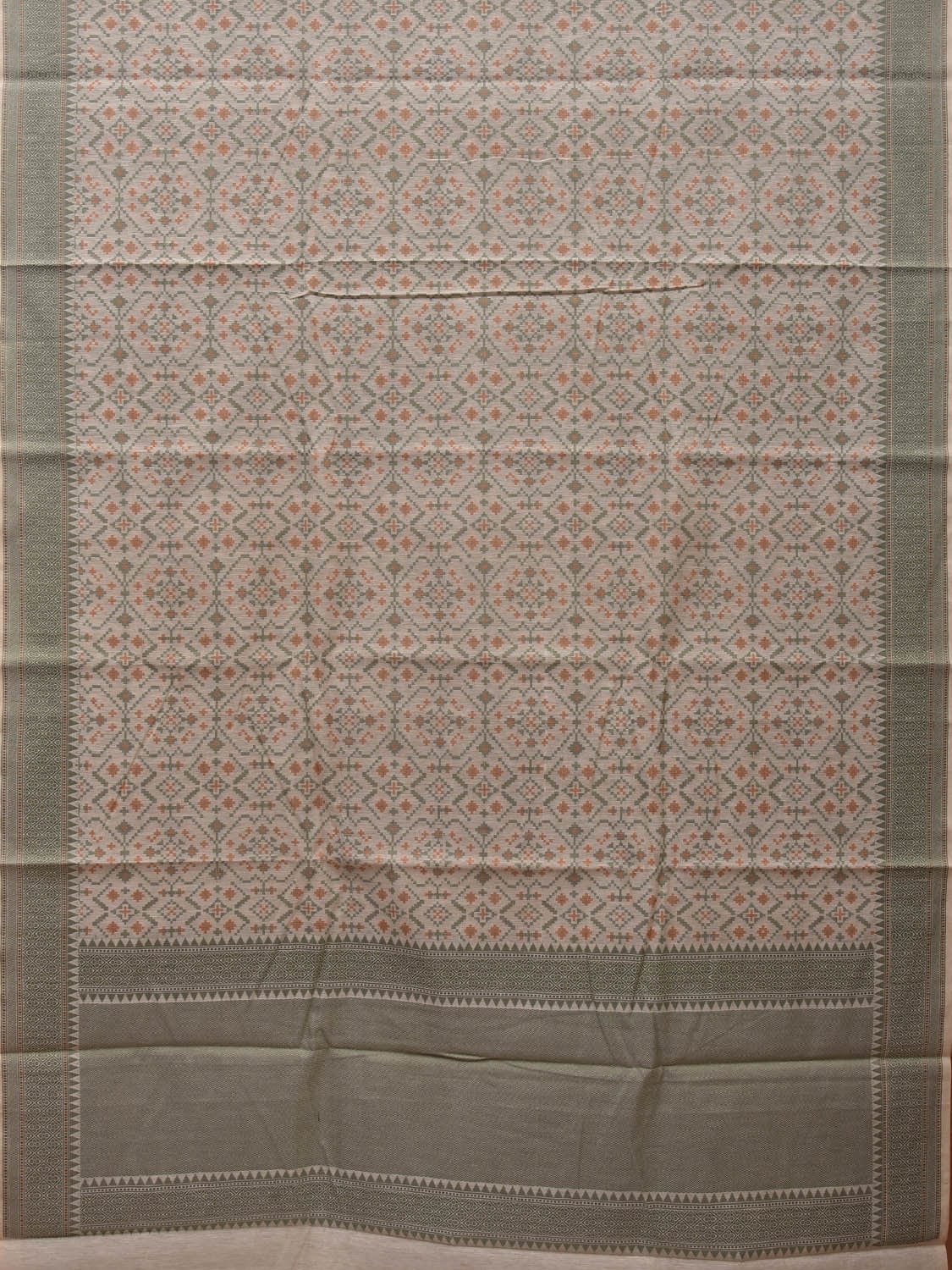 White Cut Work Sico Cotton Saree with All Over Banaras Design o0372