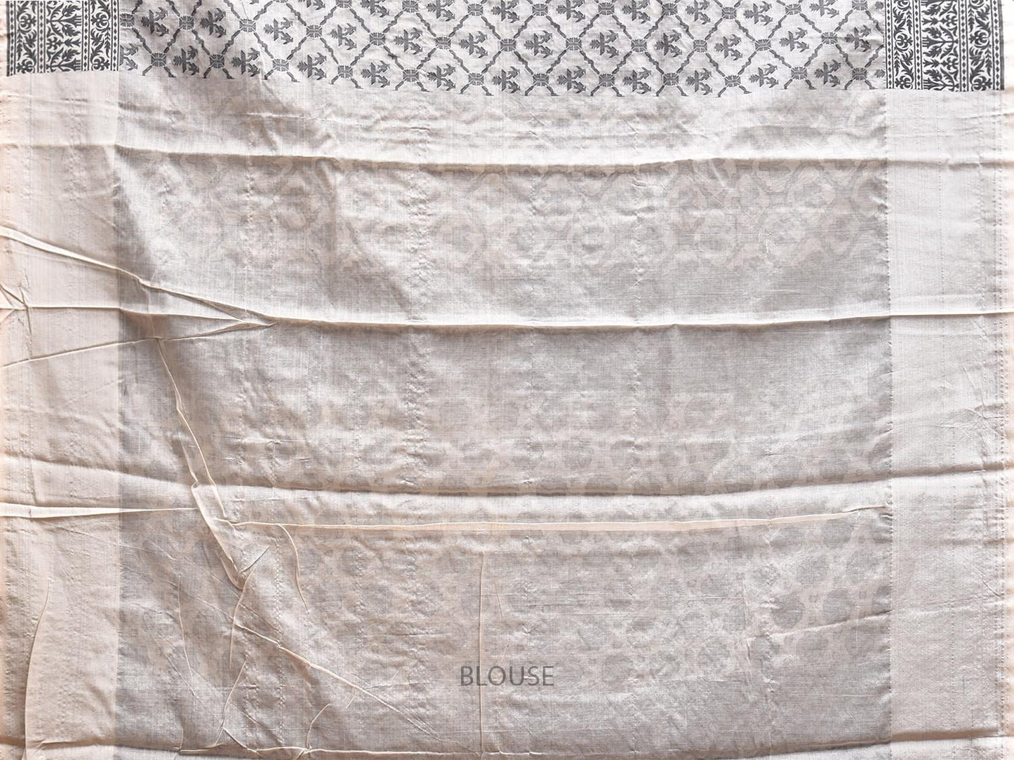 White Cut Work Tussar Cotton Saree with All Over Jamdani Style Design o0578