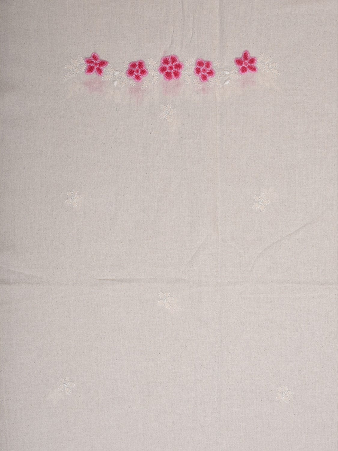 White Hand Embroidary Cotton Kurta with Floral Work Design f0235