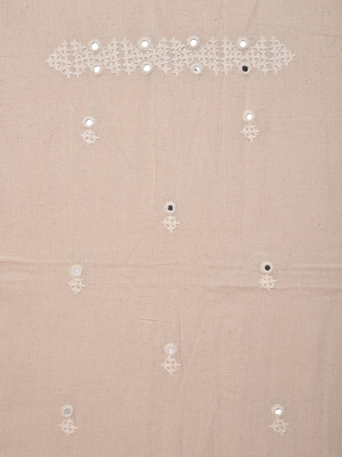 White Hand Embroidary Cotton Kurta with Mirror Work Design f0233