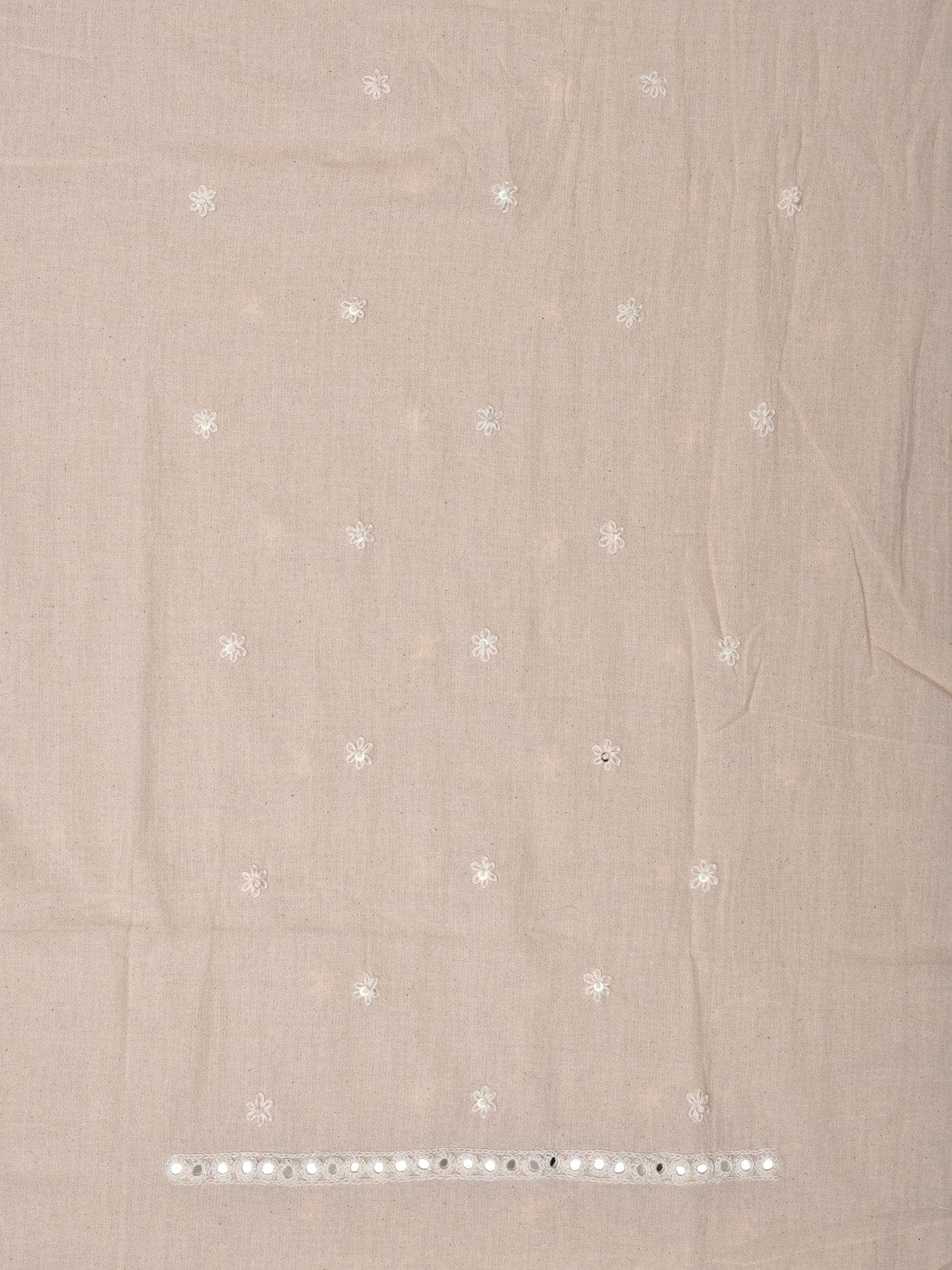 White Hand Embroidary Cotton Kurta with Mirrow Work Design and Dupatta f0224