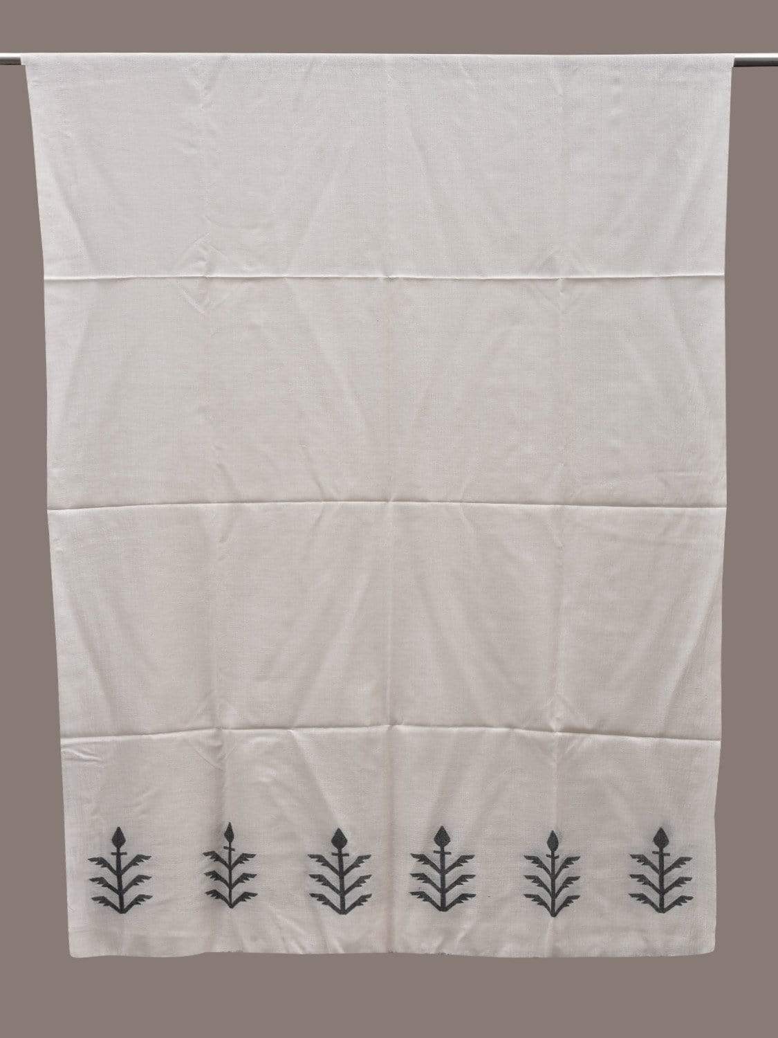 White Khadi Cotton Handloom Dupatta with Dhakai Design ds2481